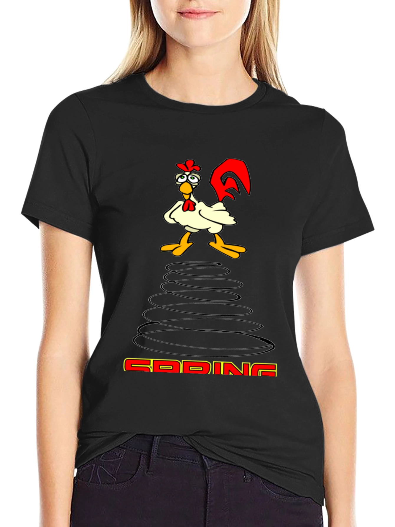 Funny Chicken Spring T-Shirt - Quirky Graphic Tee