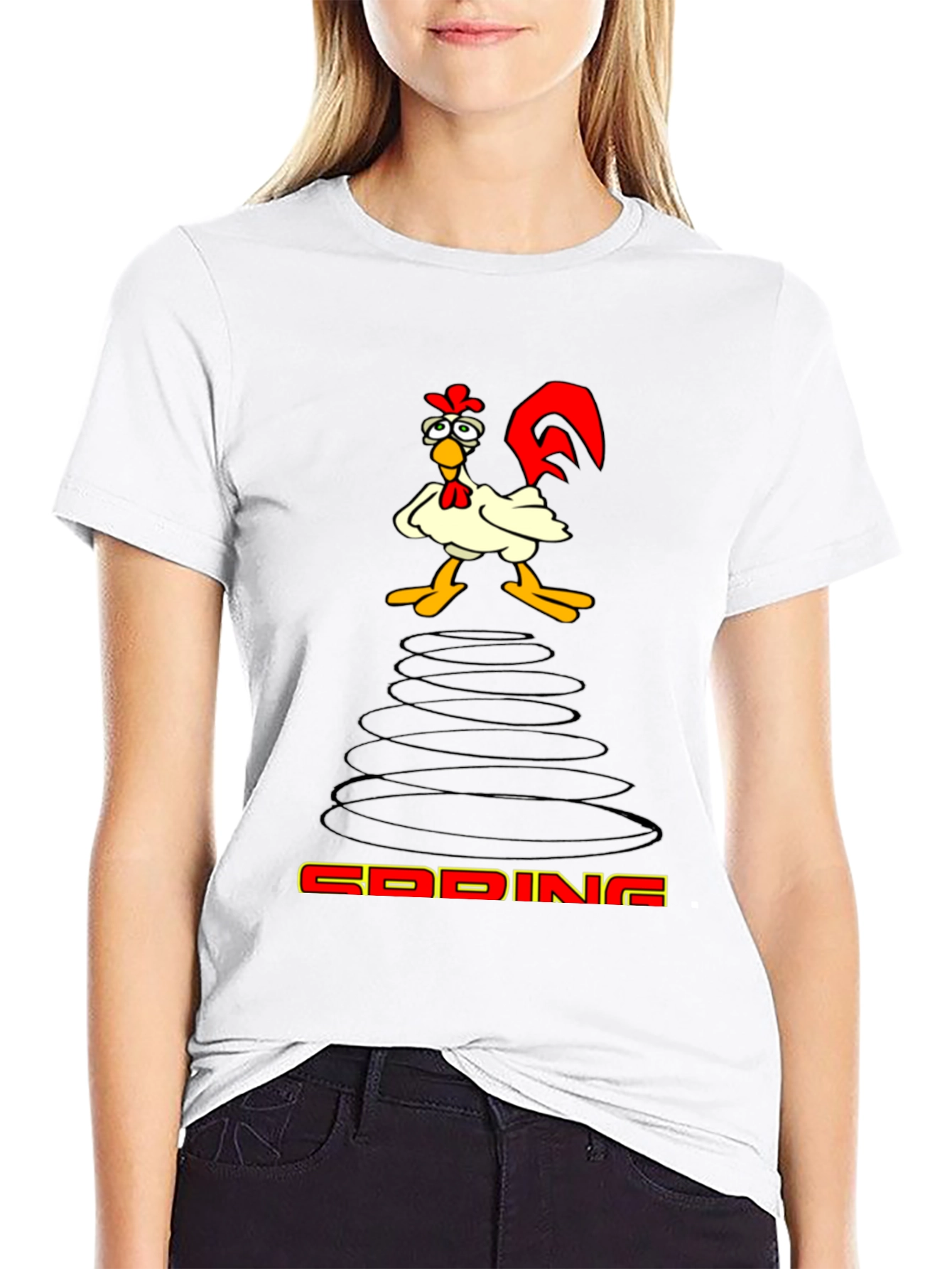 Funny Chicken Spring T-Shirt - Quirky Graphic Tee