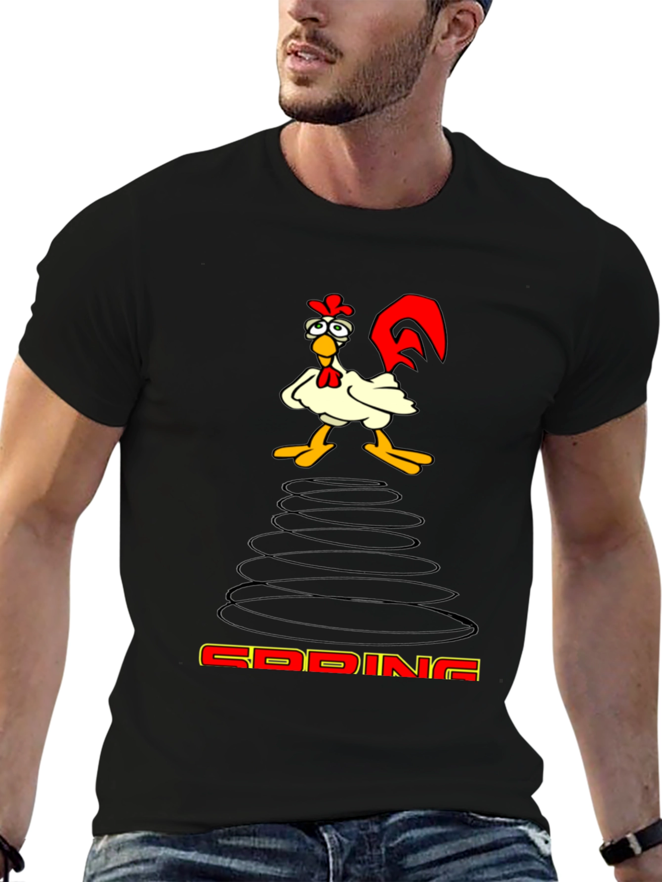 Funny Chicken Spring T-Shirt - Quirky Graphic Tee