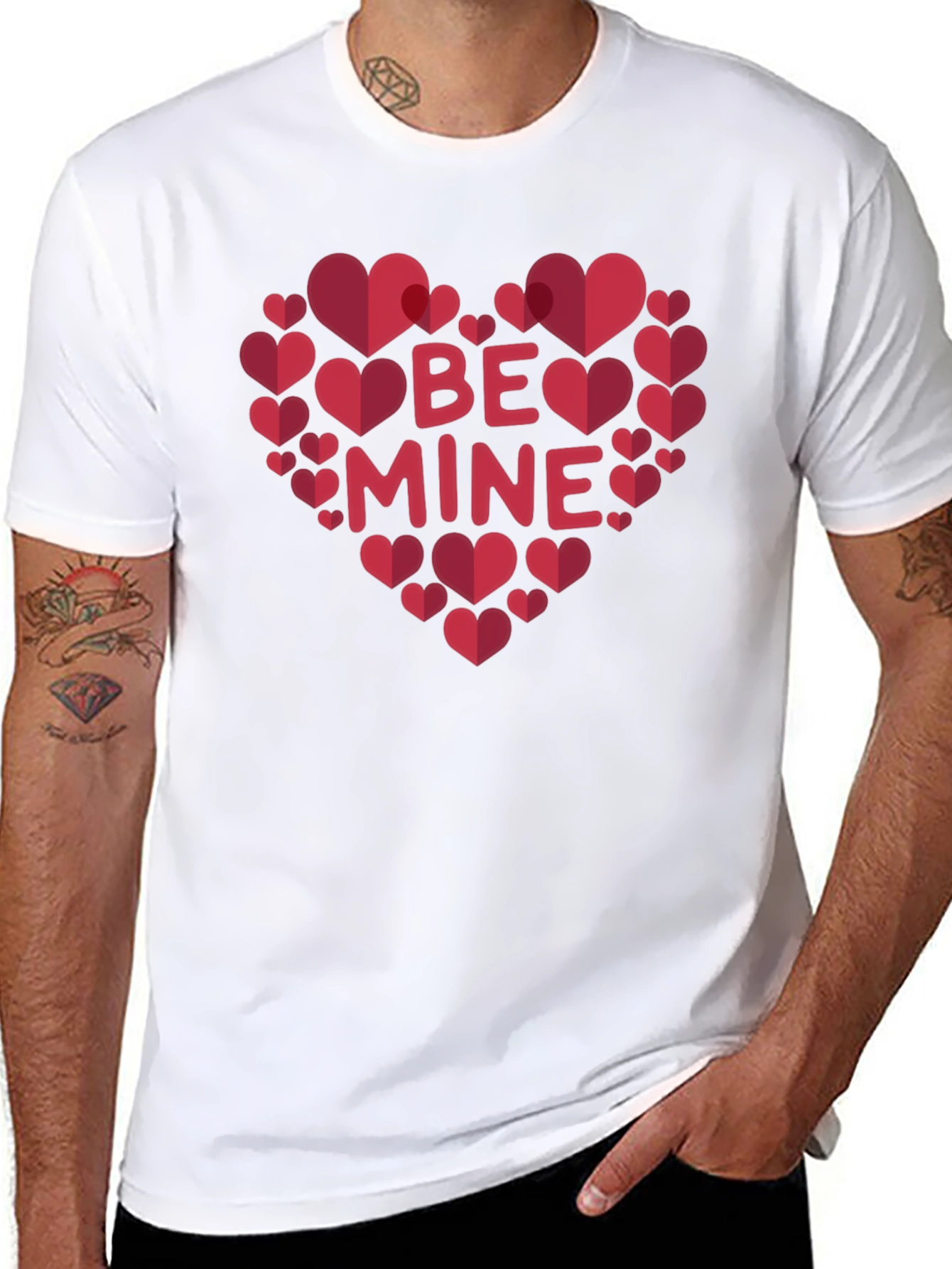 Be Mine Heart Valentines Day Graphic T-Shirt