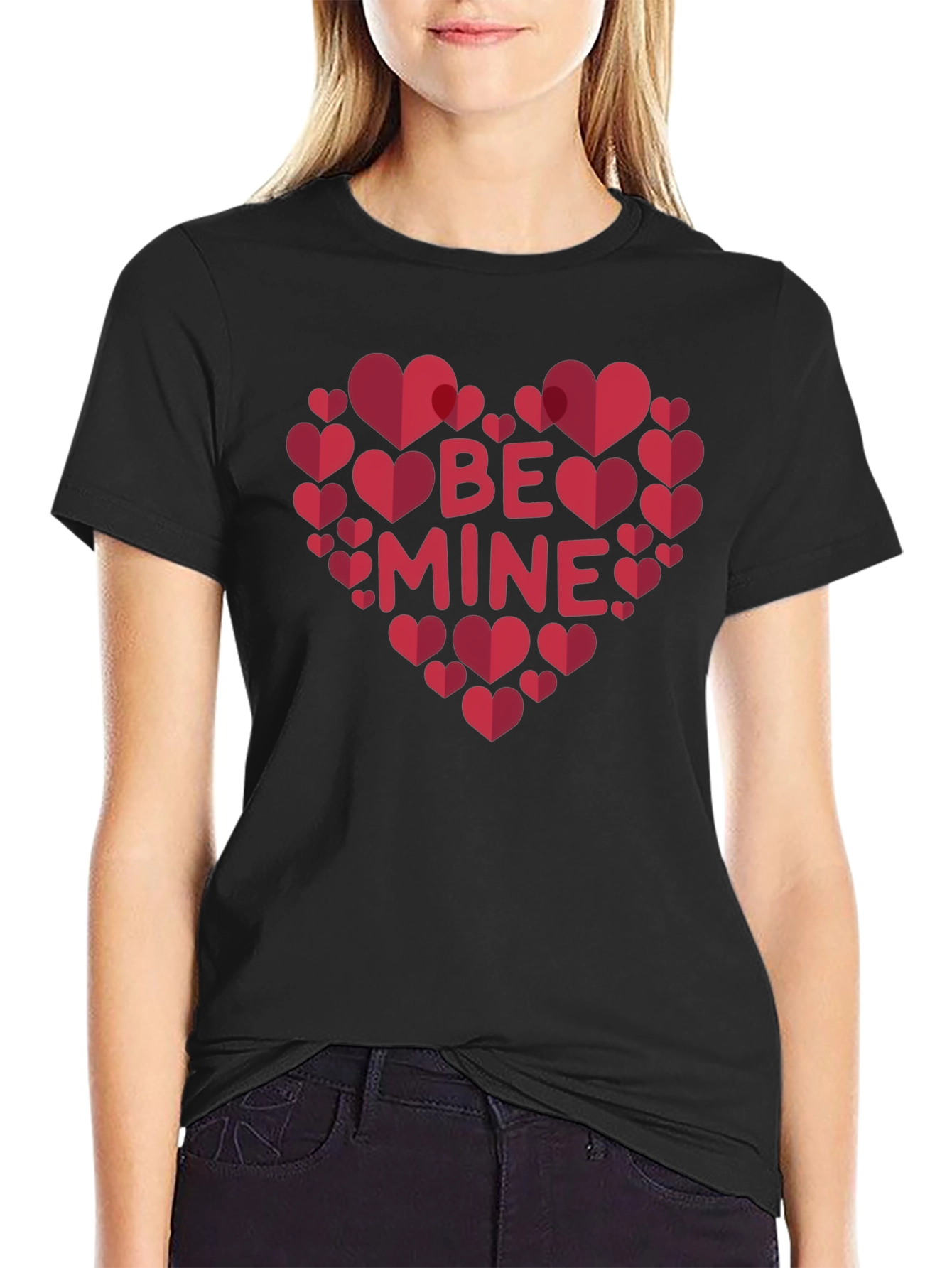 Be Mine Heart Valentines Day Graphic T-Shirt