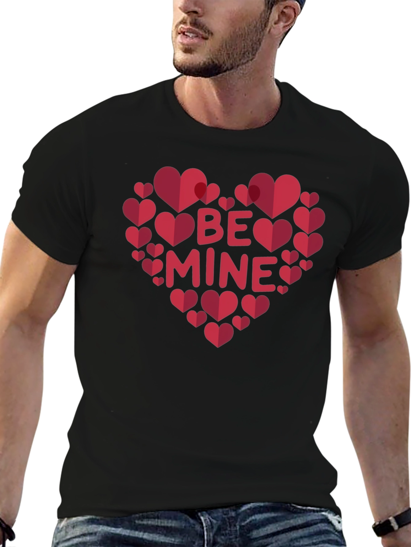 Be Mine Heart Valentines Day Graphic T-Shirt