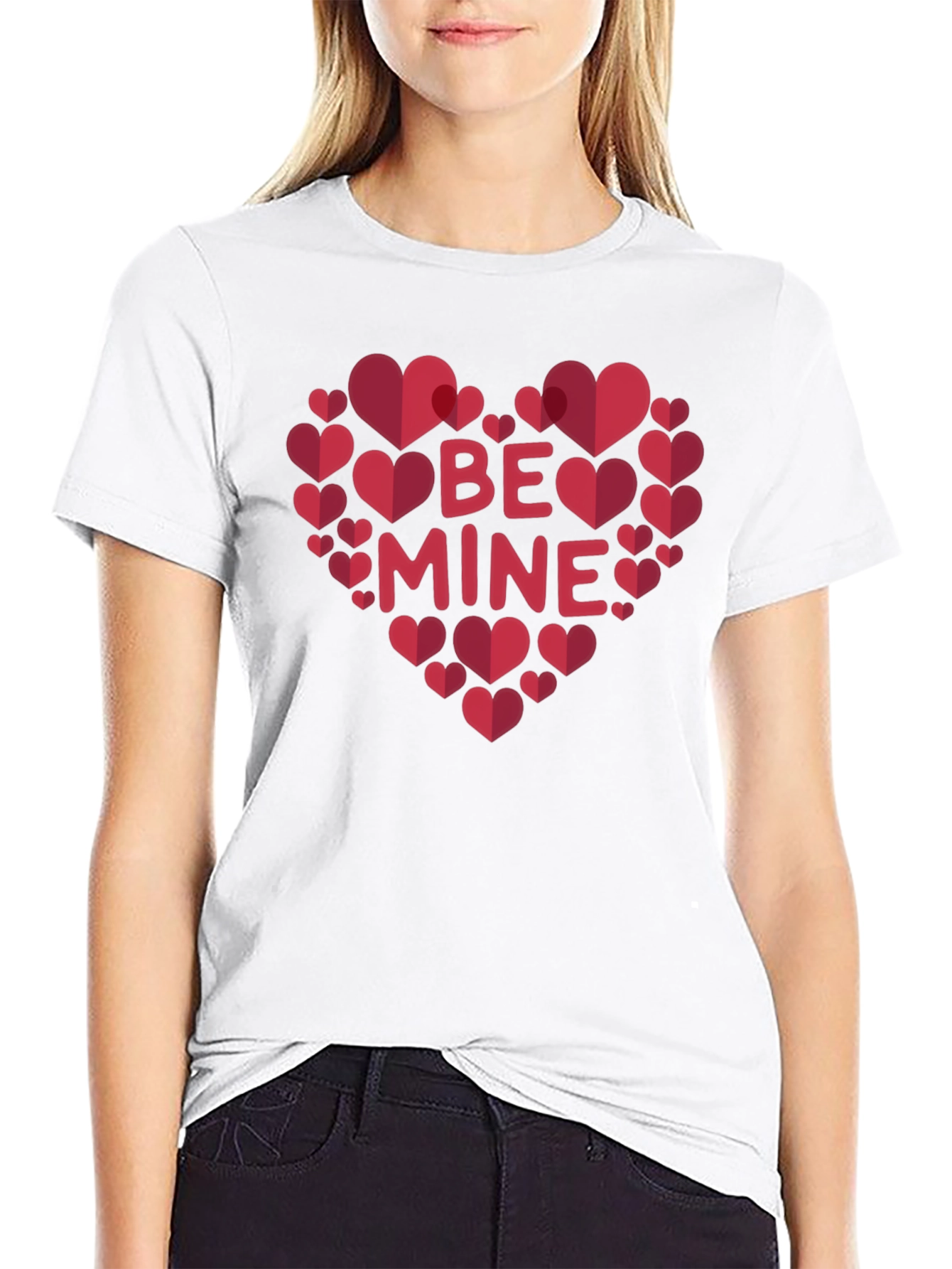 Be Mine Heart Valentines Day Graphic T-Shirt