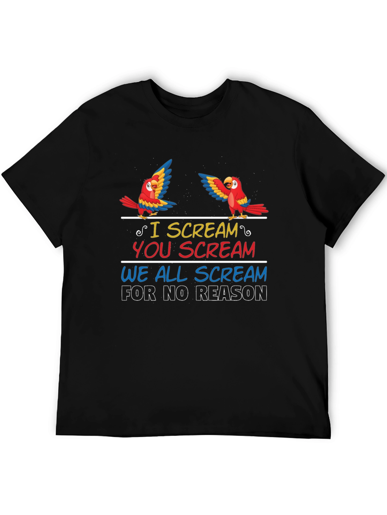 Funny Parrot T-Shirt - I Scream You Scream Design