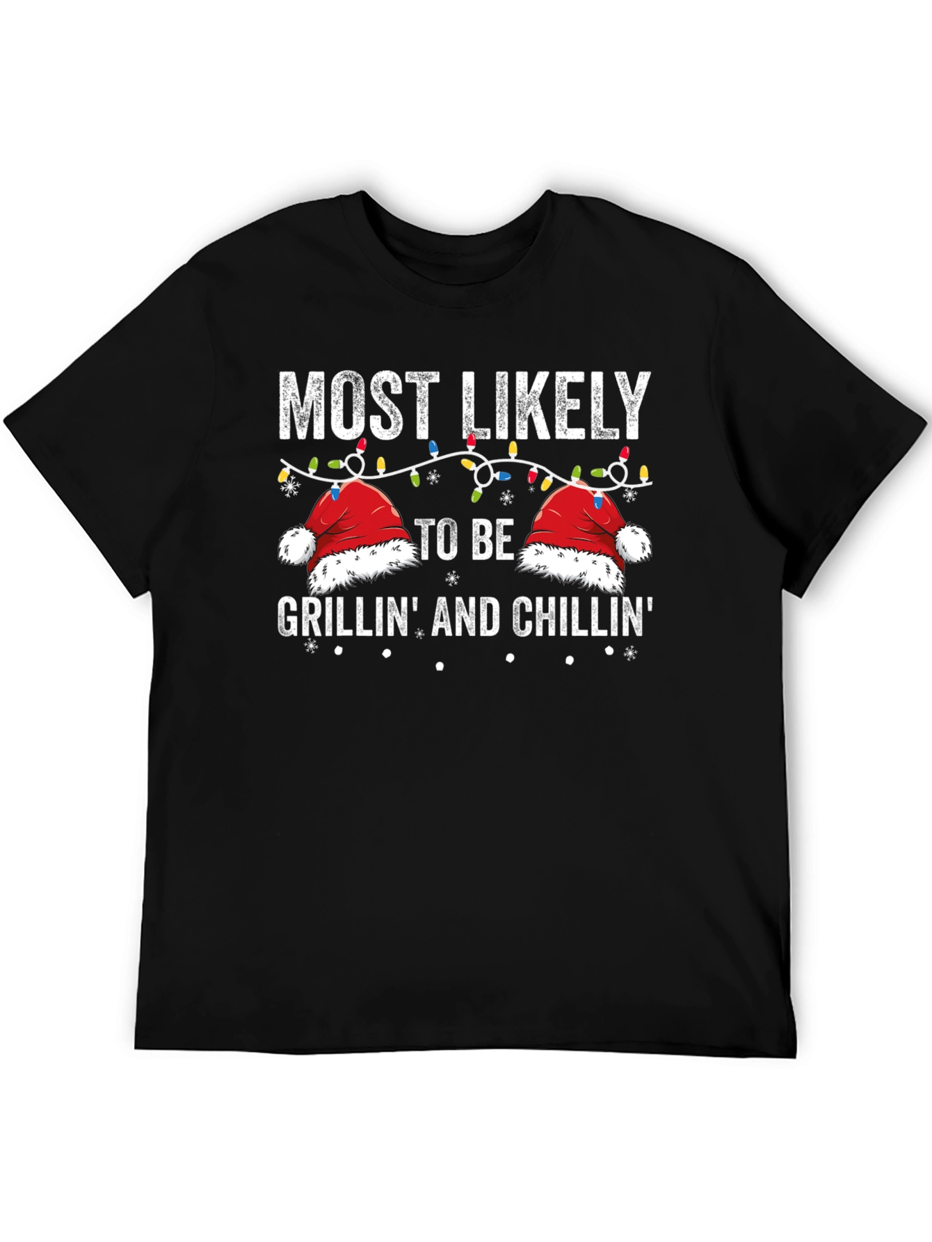 Grillin and Chillin Christmas Graphic T-Shirt