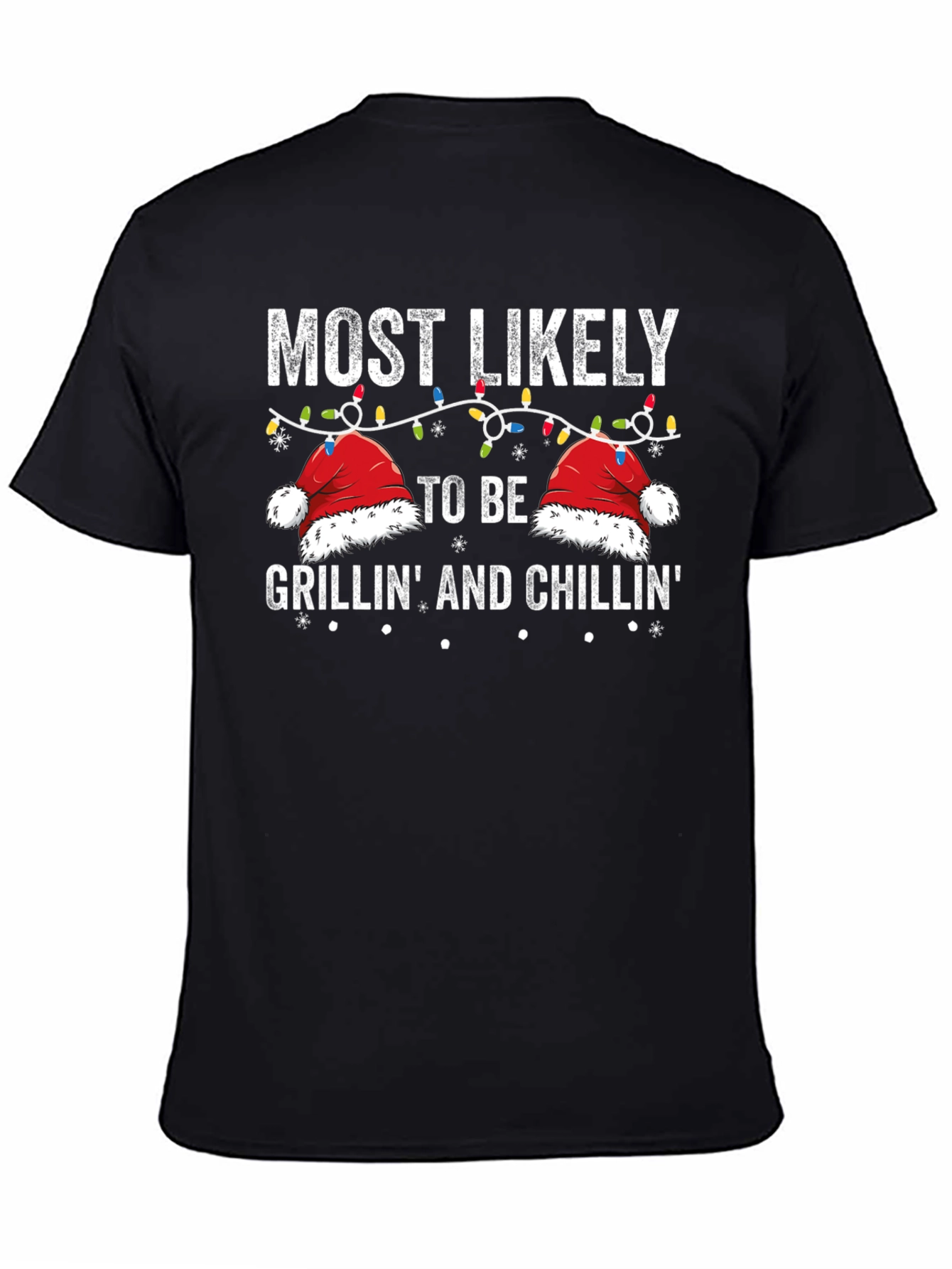 Grillin and Chillin Christmas Graphic T-Shirt