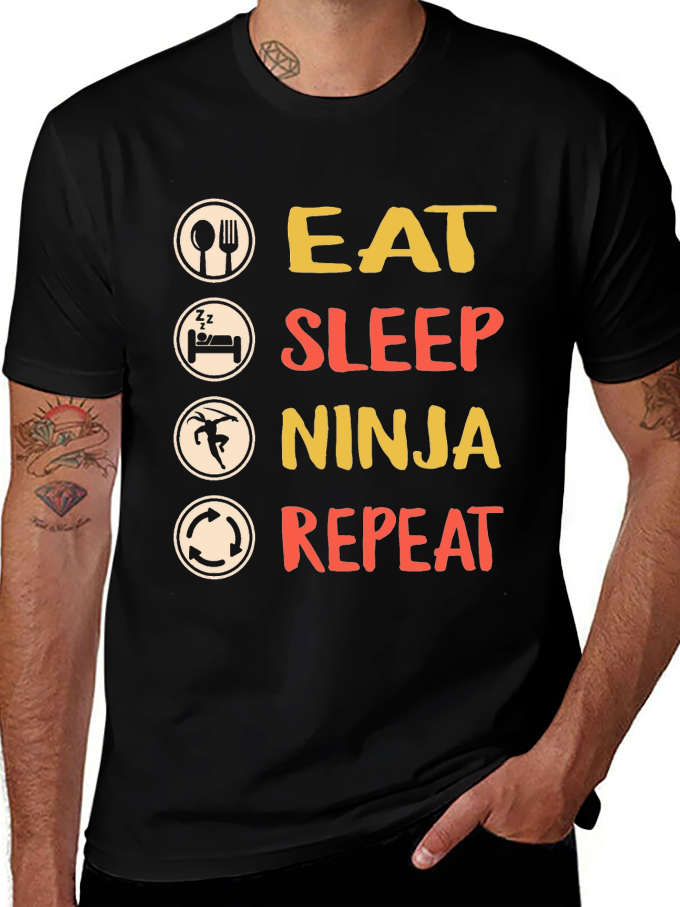 Eat Sleep Ninja Repeat Graphic Tee