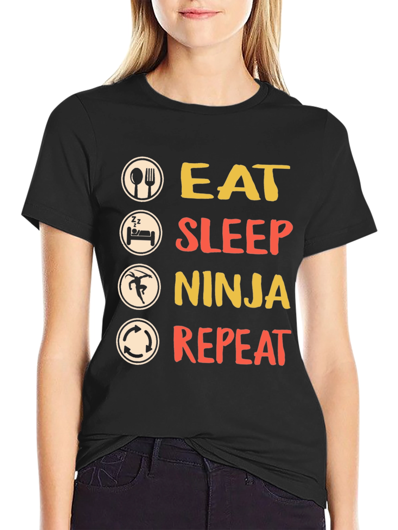 Eat Sleep Ninja Repeat Graphic Tee