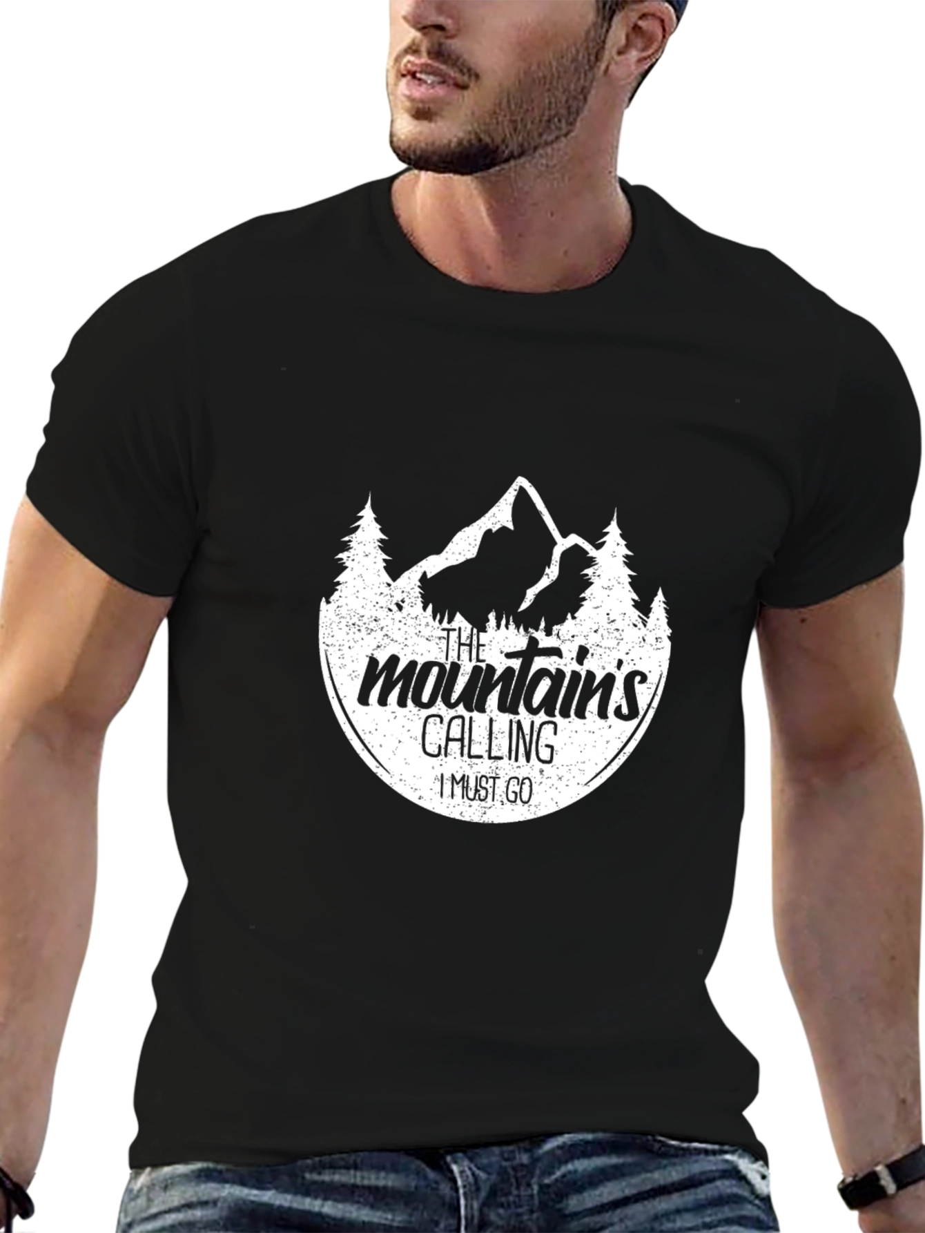 Mountain Calling Black Graphic Tee