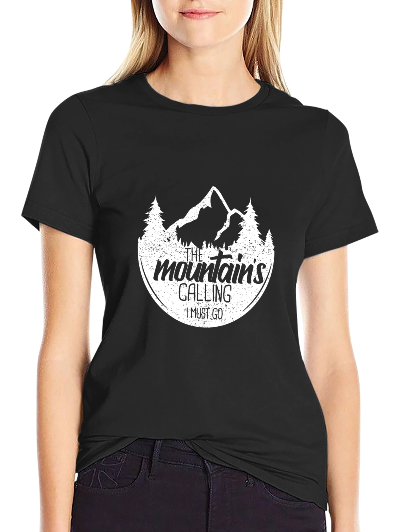 Mountain Calling Black Graphic Tee