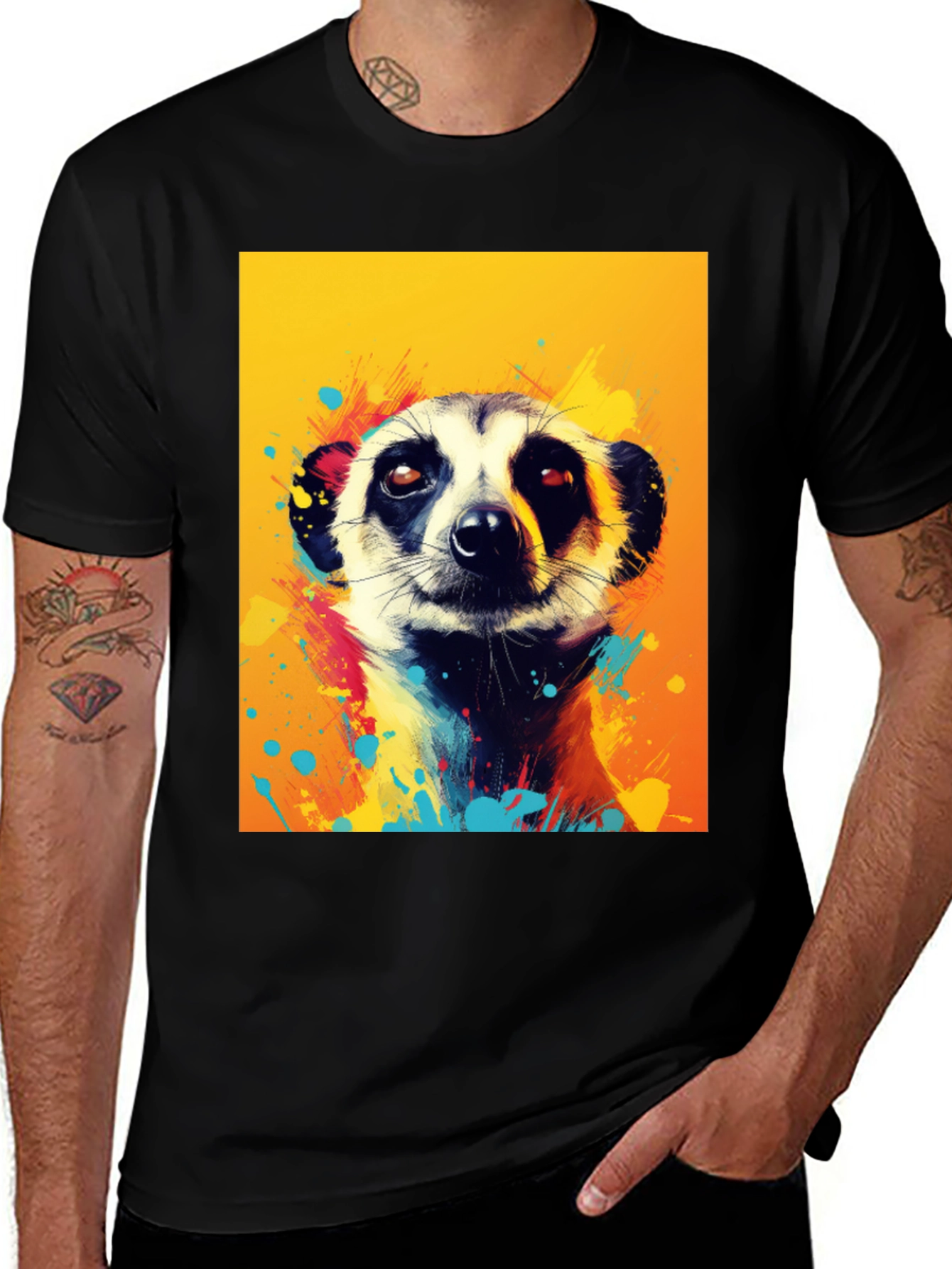 Meerkat Graphic Tee - Funky Animal Art Shirt