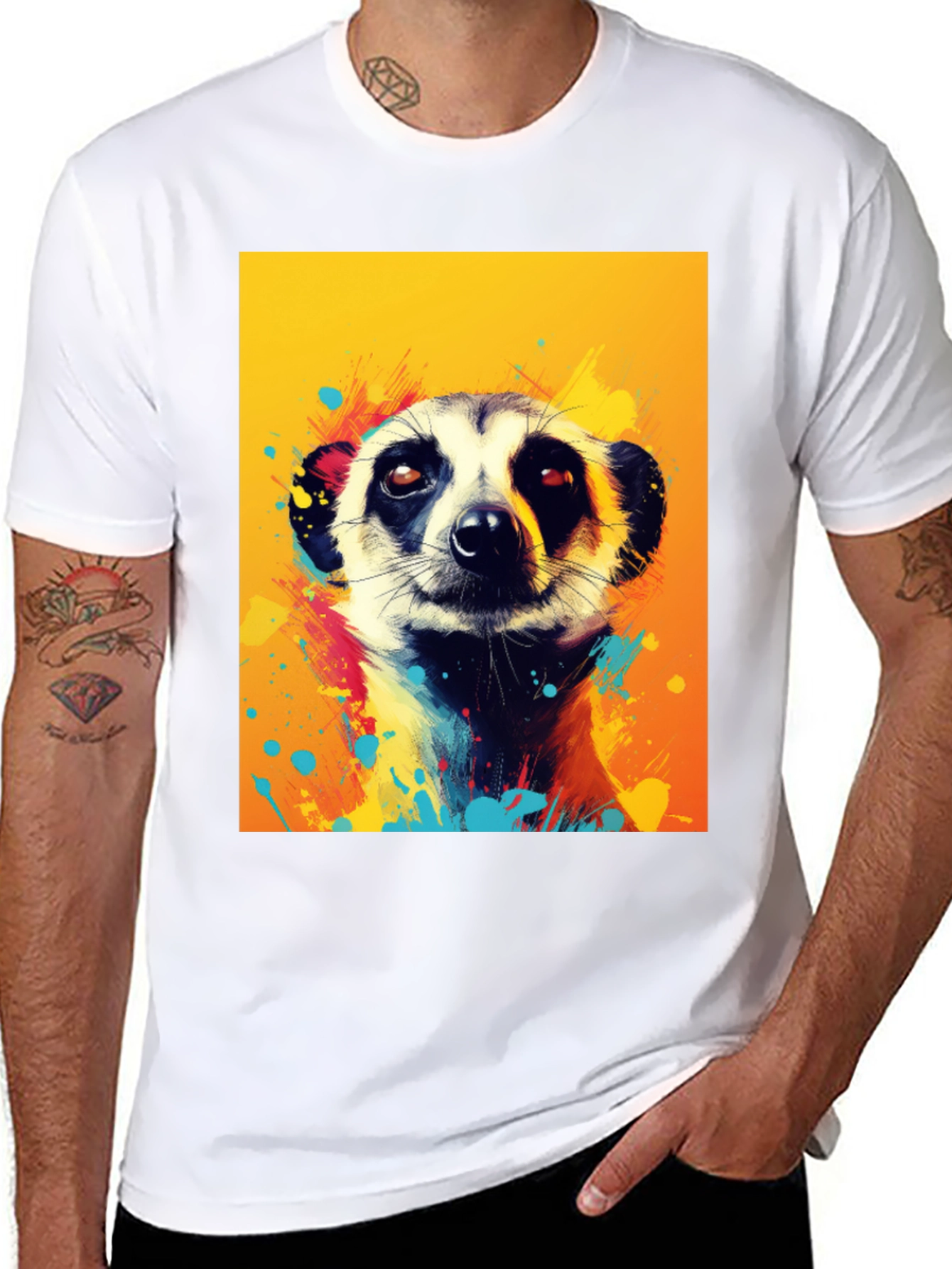 Meerkat Graphic Tee - Funky Animal Art Shirt