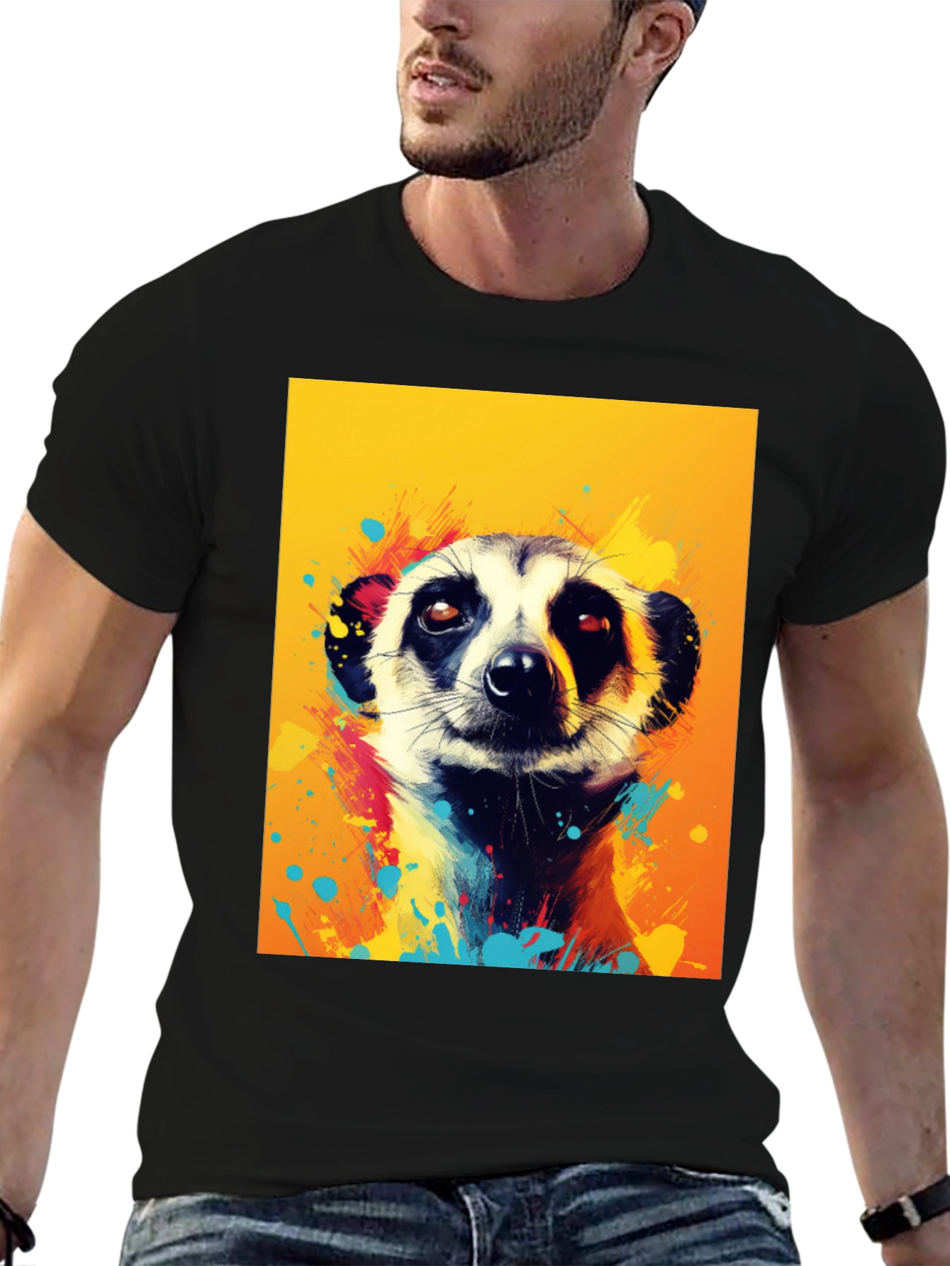 Meerkat Graphic Tee - Funky Animal Art Shirt
