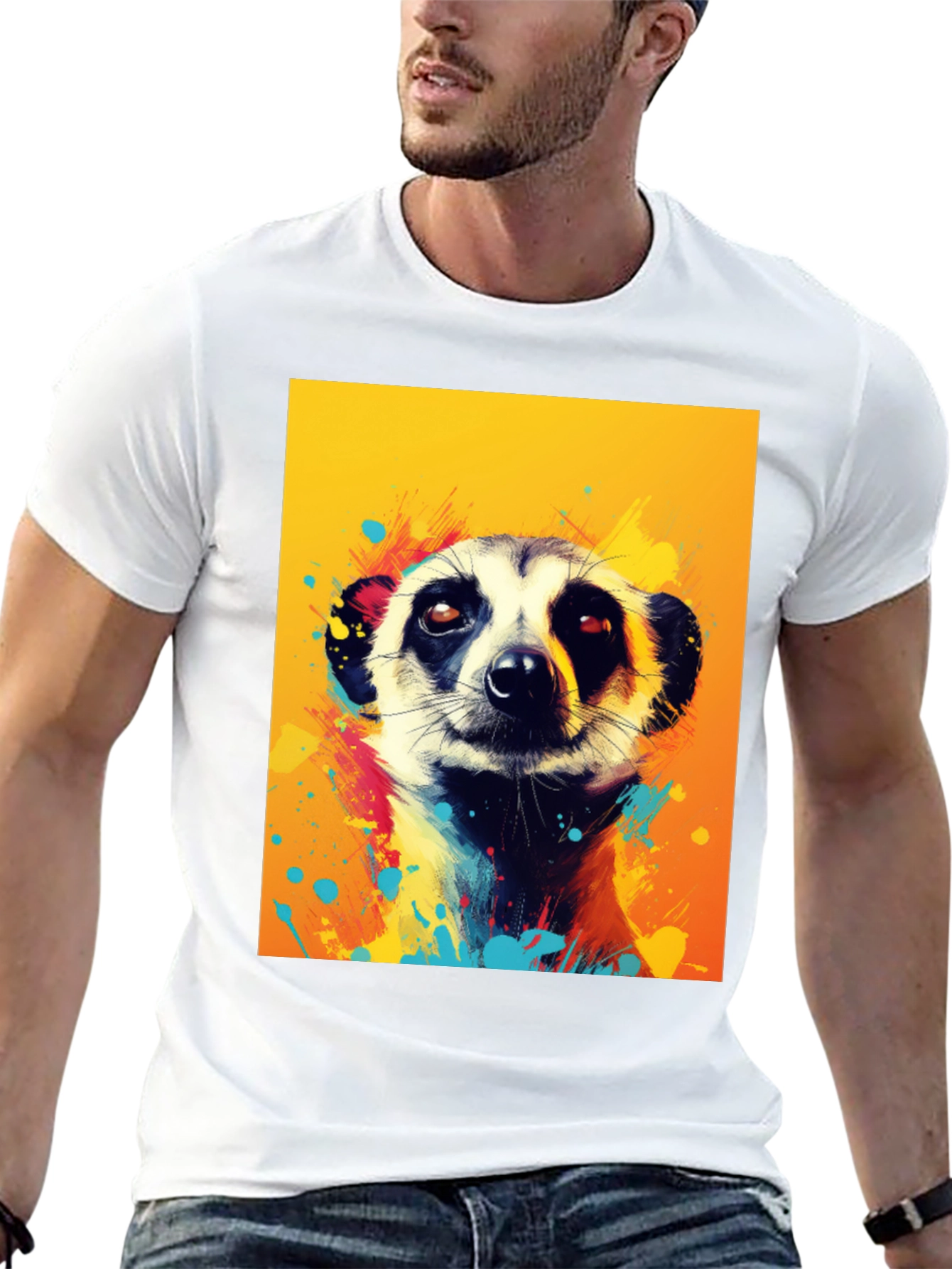 Meerkat Graphic Tee - Funky Animal Art Shirt