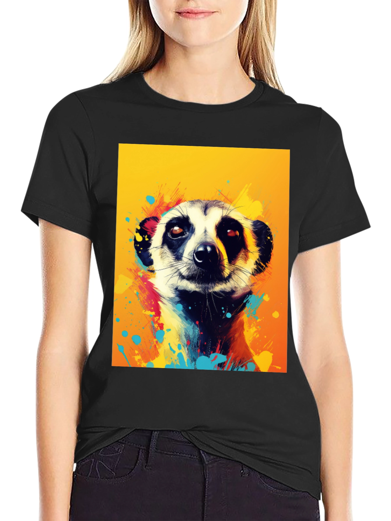 Meerkat Graphic Tee - Funky Animal Art Shirt