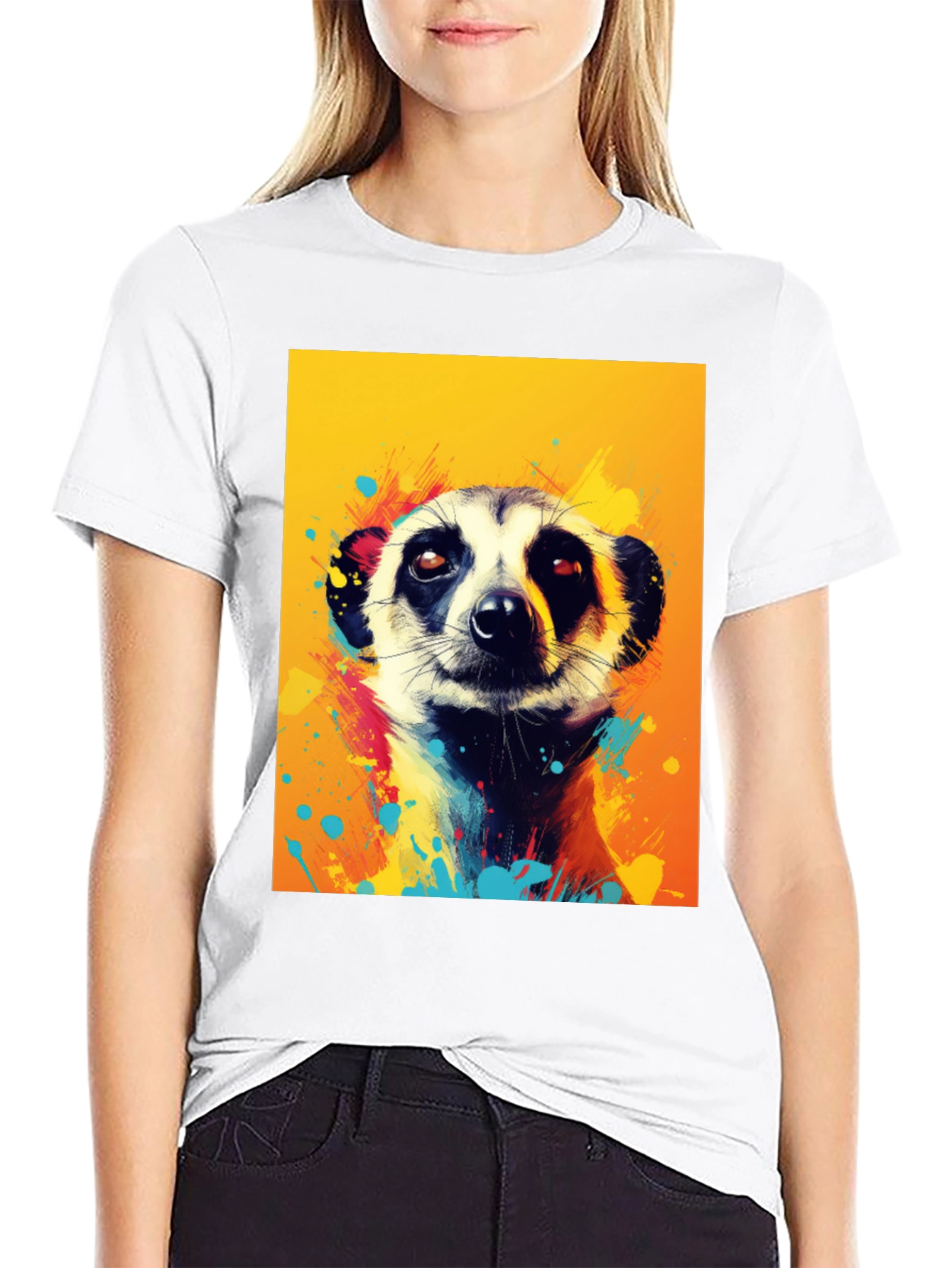 Meerkat Graphic Tee - Funky Animal Art Shirt