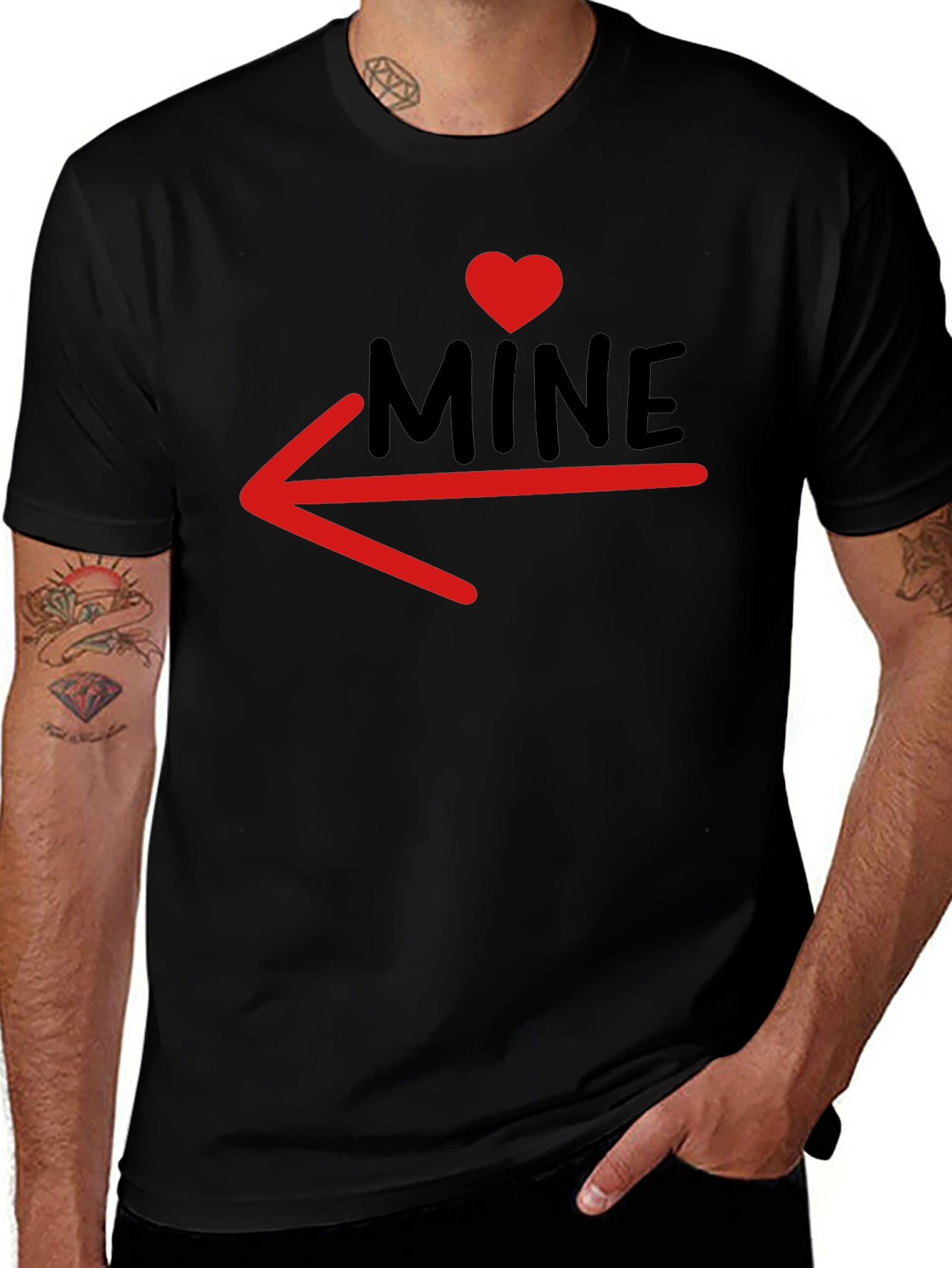 MINE T-Shirt with Heart and Arrow Design