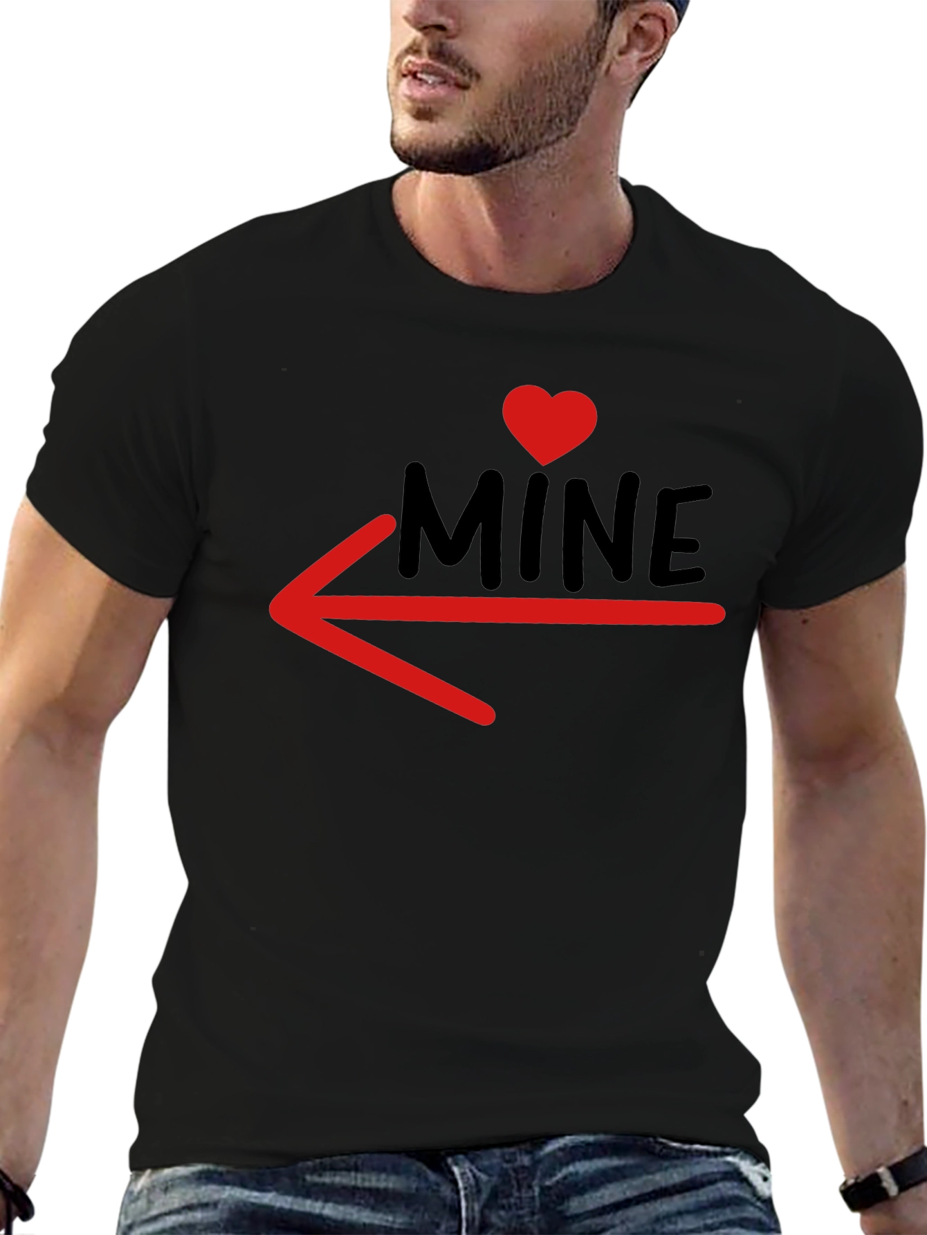 MINE T-Shirt with Heart and Arrow Design
