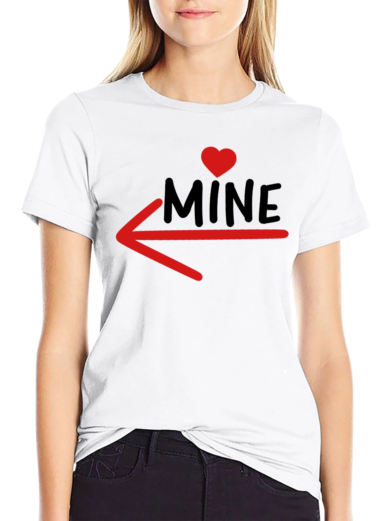 MINE T-Shirt with Heart and Arrow Design
