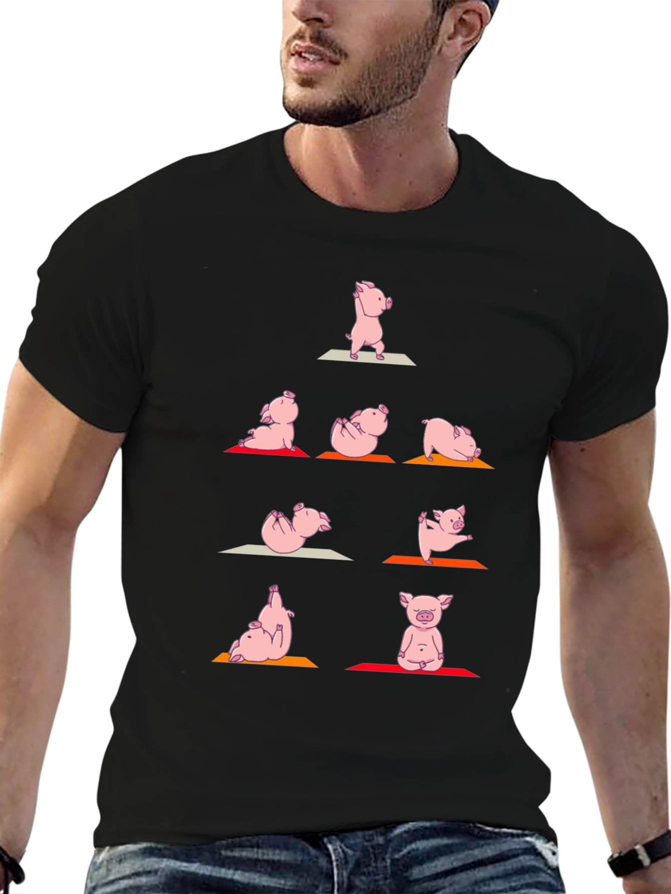 Yoga Pig T-Shirt: Funny Animal Graphic Tee