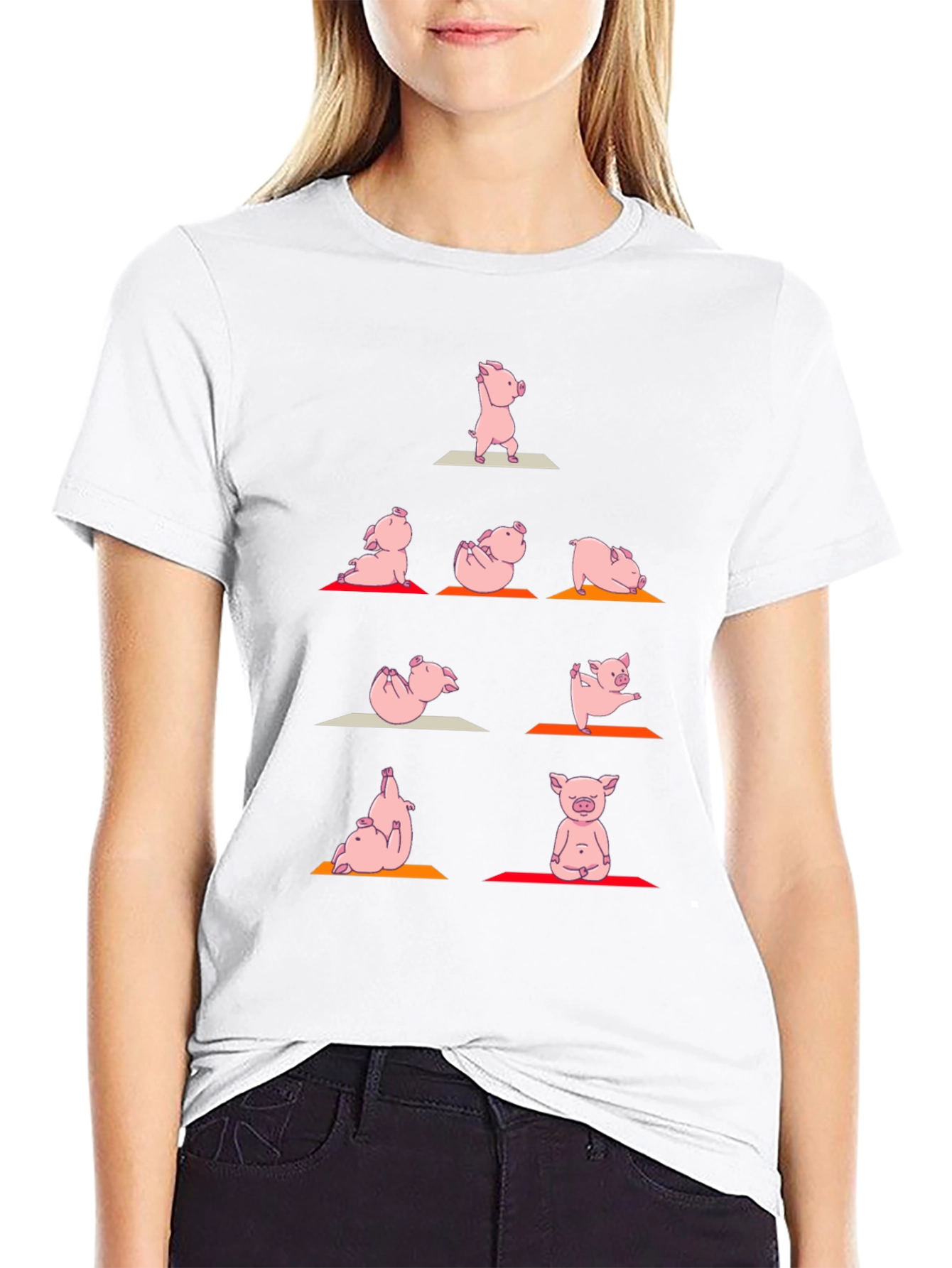 Yoga Pig T-Shirt: Funny Animal Graphic Tee