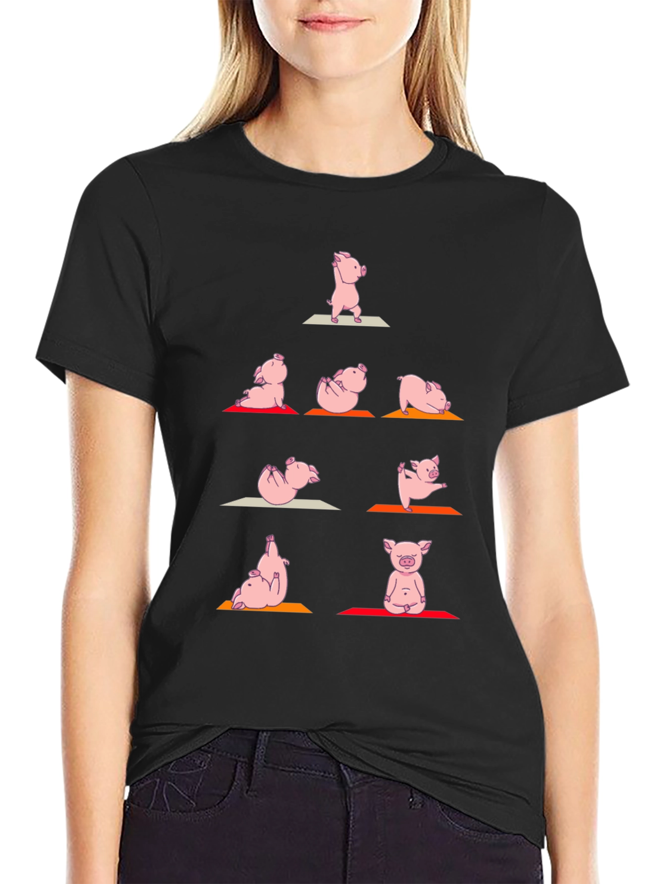 Yoga Pig T-Shirt: Funny Animal Graphic Tee