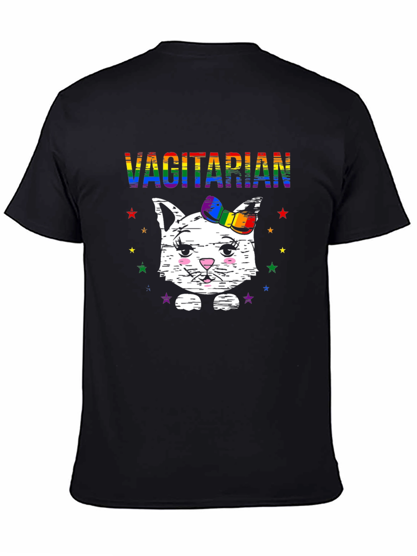 Vagitarian Cat T-Shirt - Rainbow LGBTQ Pride
