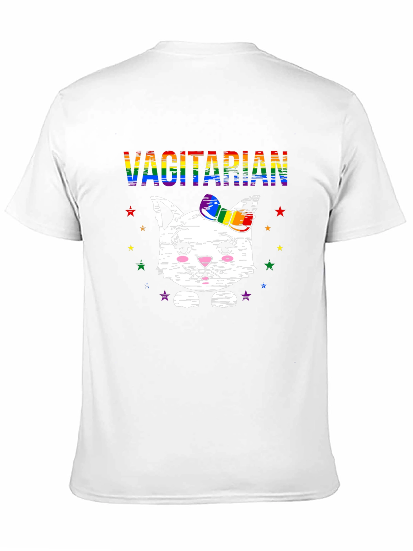 Vagitarian Cat T-Shirt - Rainbow LGBTQ Pride
