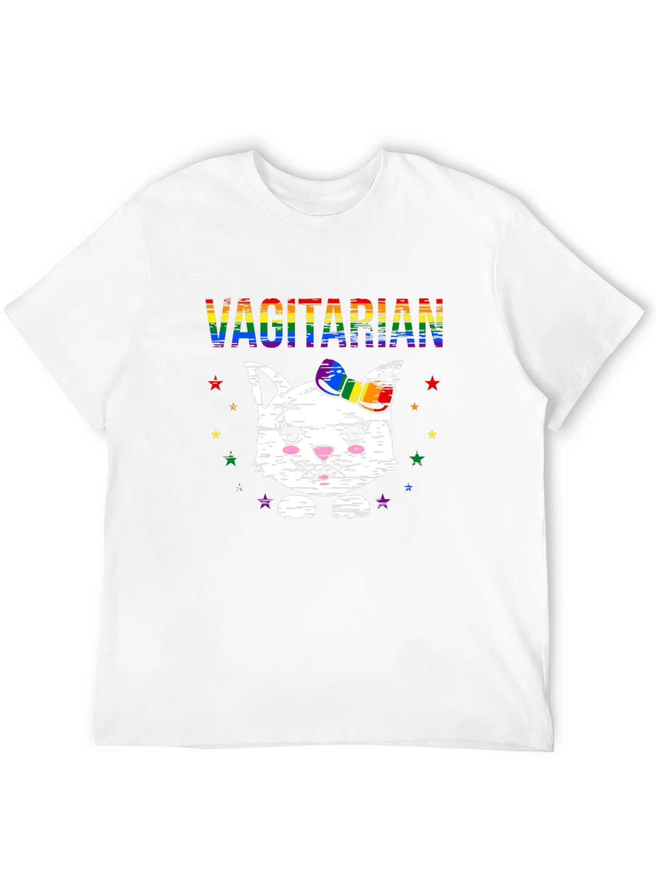 Vagitarian Cat T-Shirt - Rainbow LGBTQ Pride