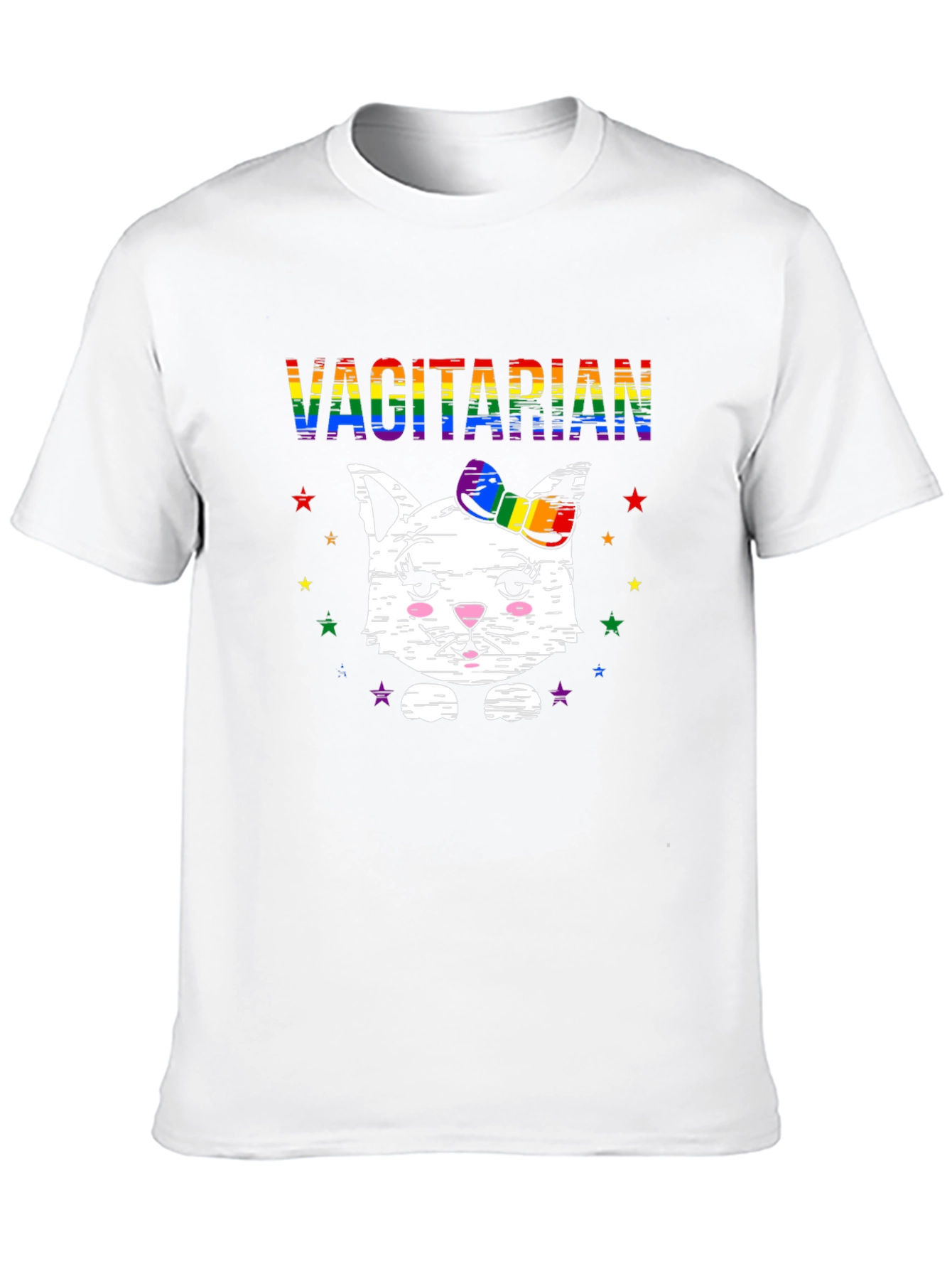 Vagitarian Cat T-Shirt - Rainbow LGBTQ Pride