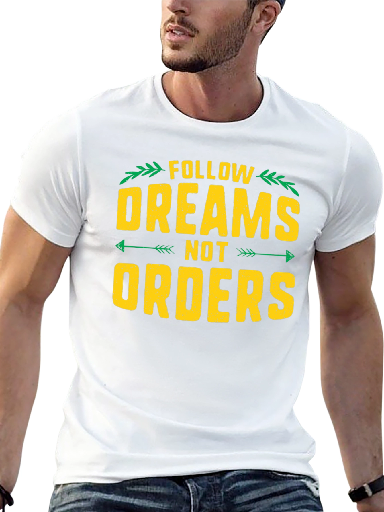 Follow Dreams Not Orders Graphic Tee - Black