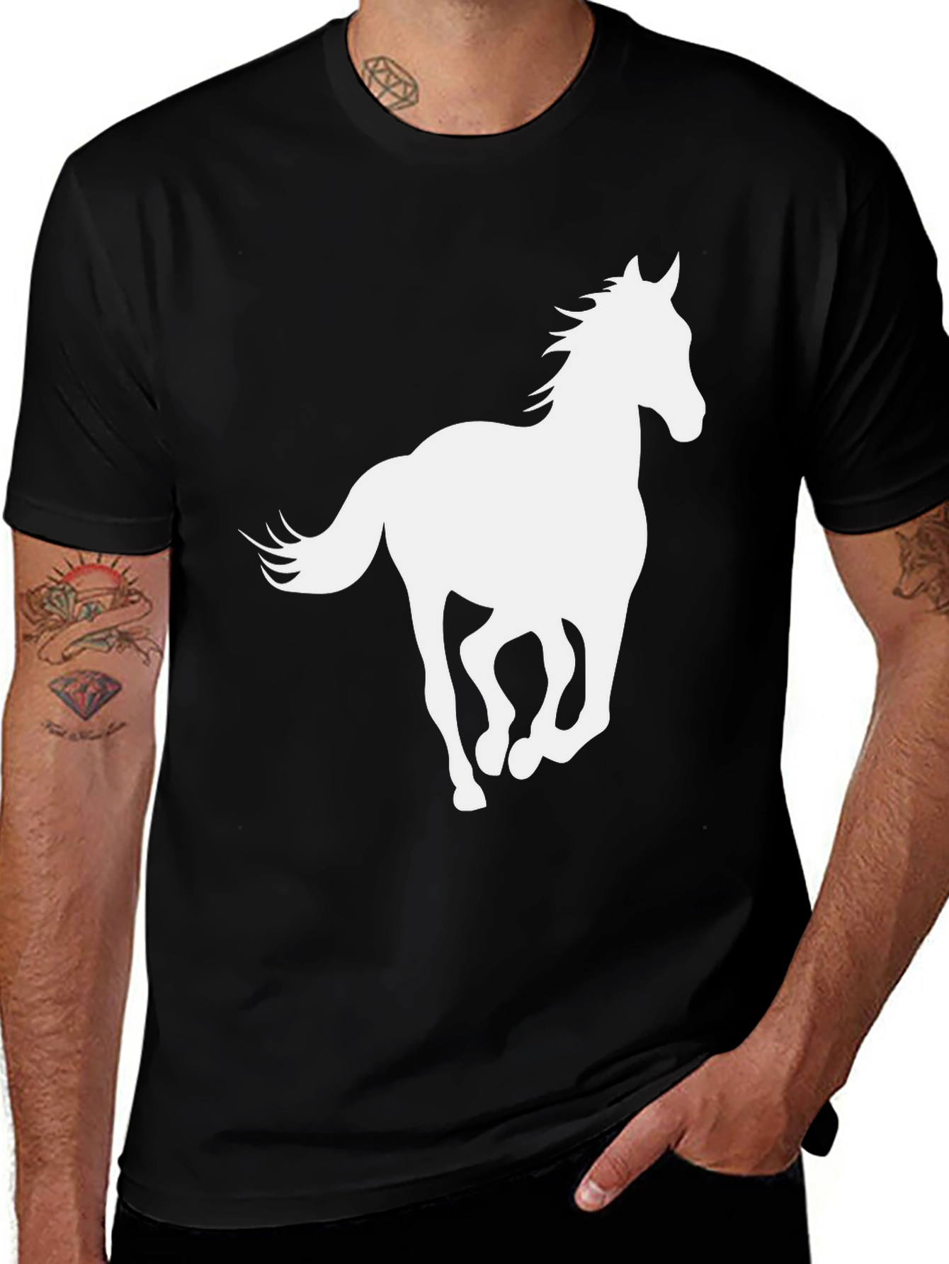 Black Horse Graphic T-Shirt