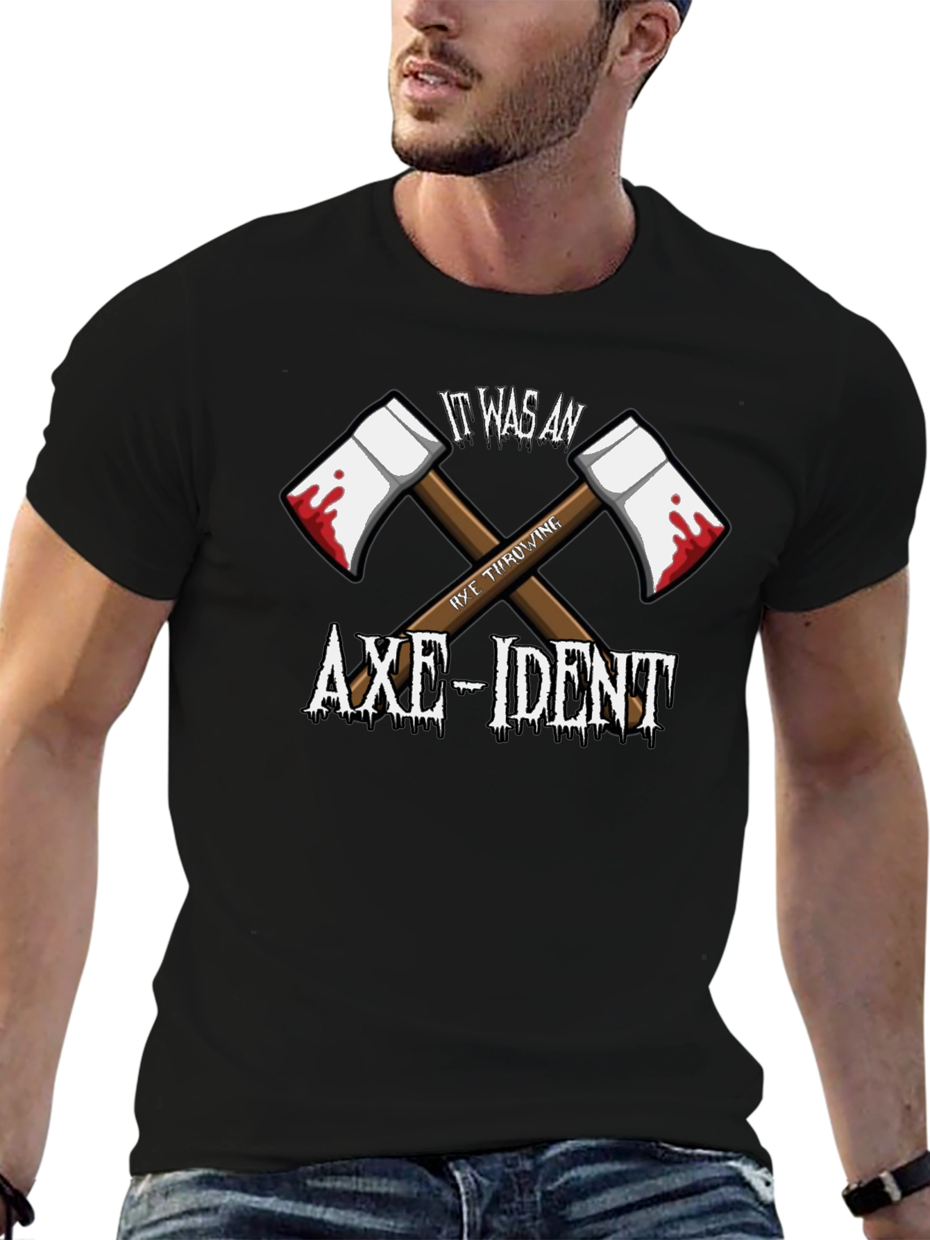It Was An Axe-Ident T-Shirt Funny Axe Throwing