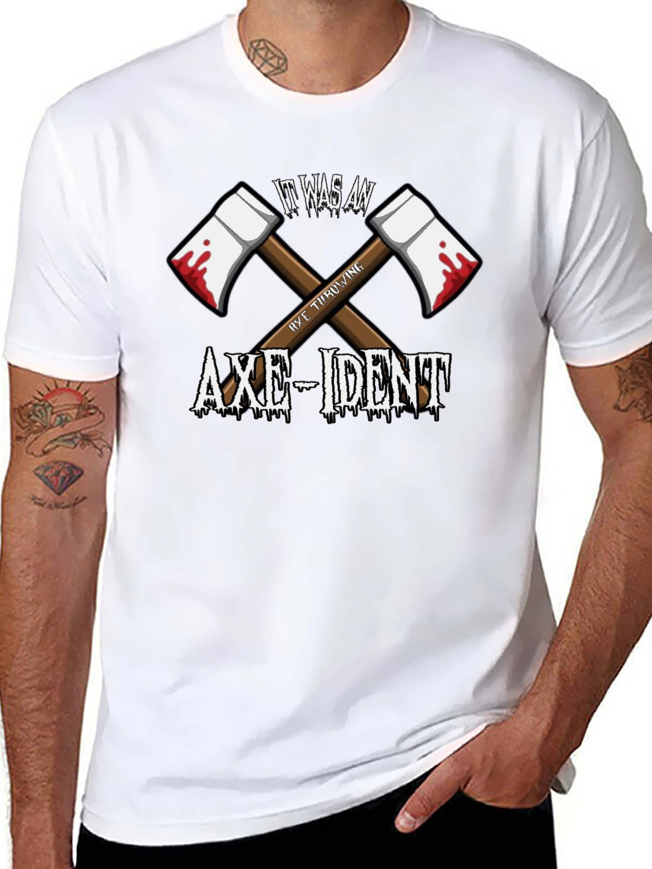 It Was An Axe-Ident T-Shirt Funny Axe Throwing