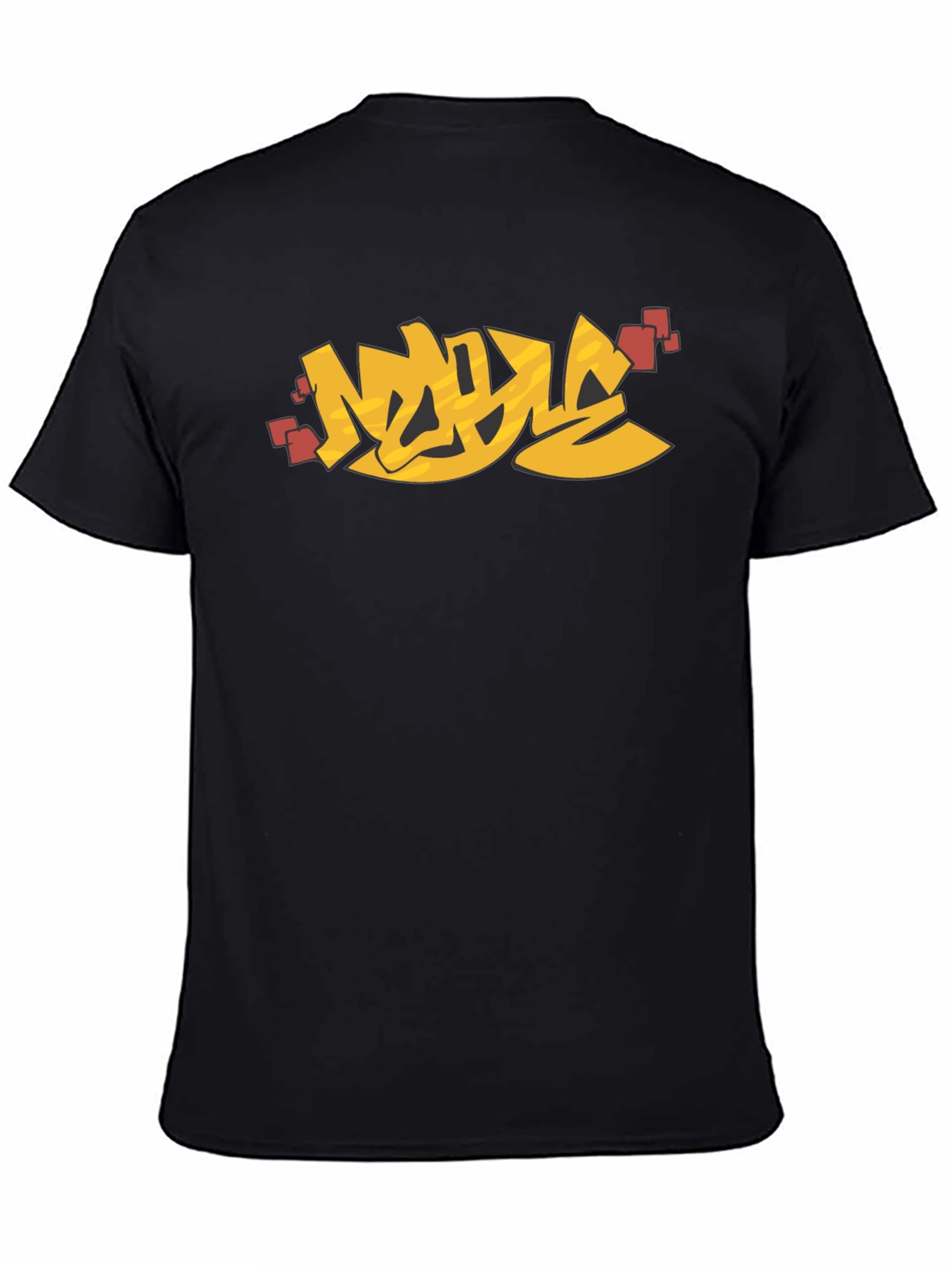 Urban Graffiti Style Graphic Print Black T-Shirt