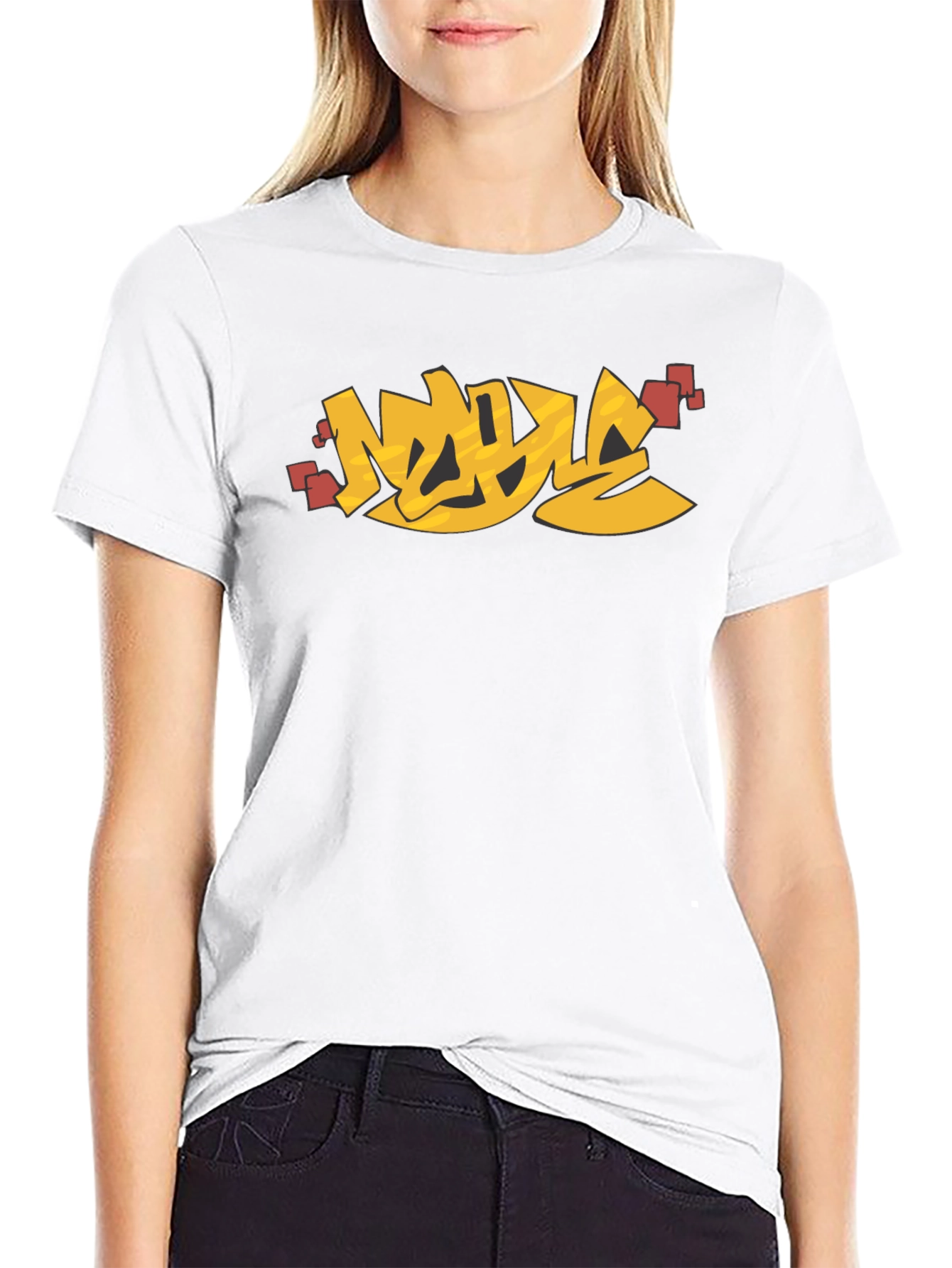Urban Graffiti Style Graphic Print Black T-Shirt