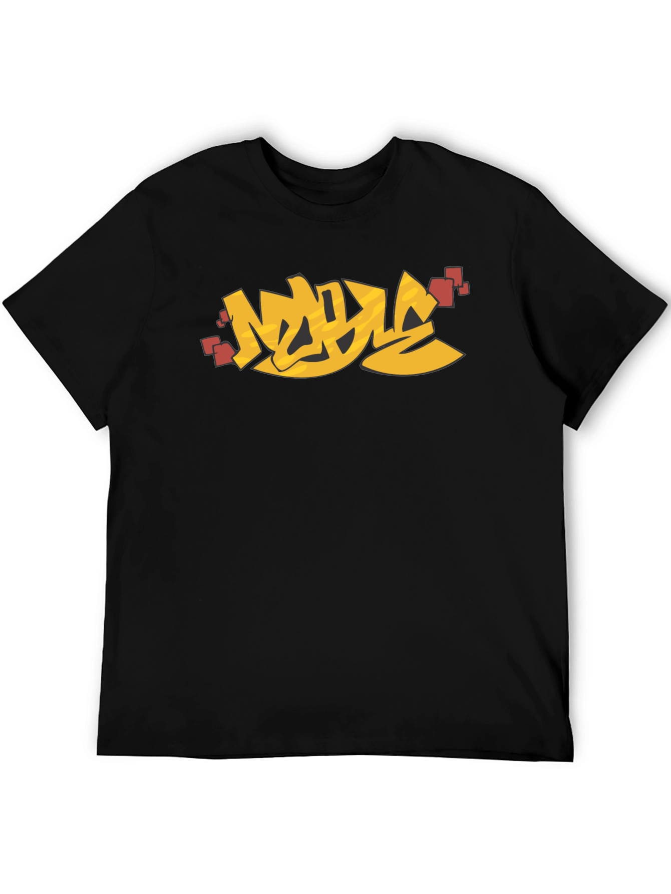 Urban Graffiti Style Graphic Print Black T-Shirt