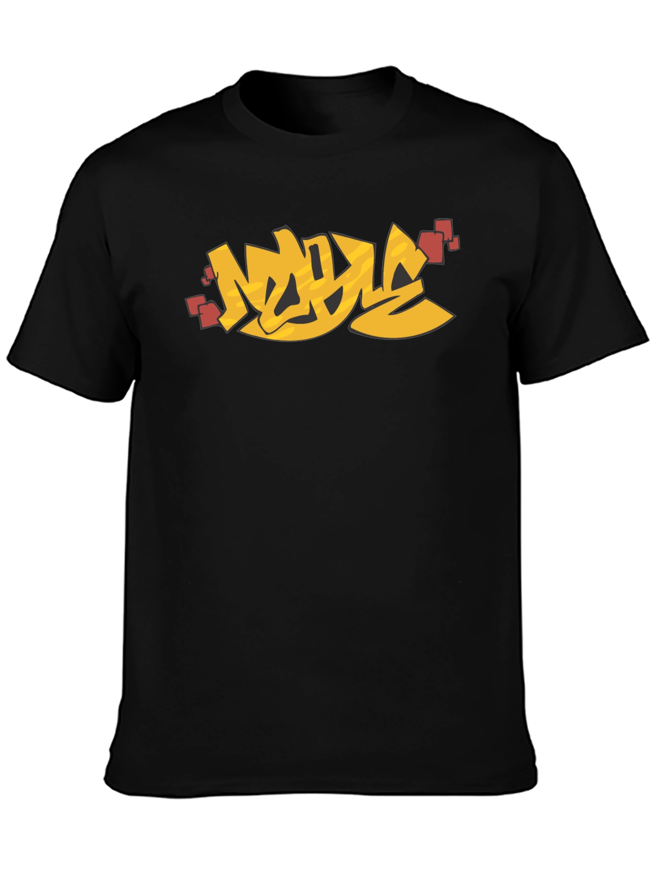 Urban Graffiti Style Graphic Print Black T-Shirt