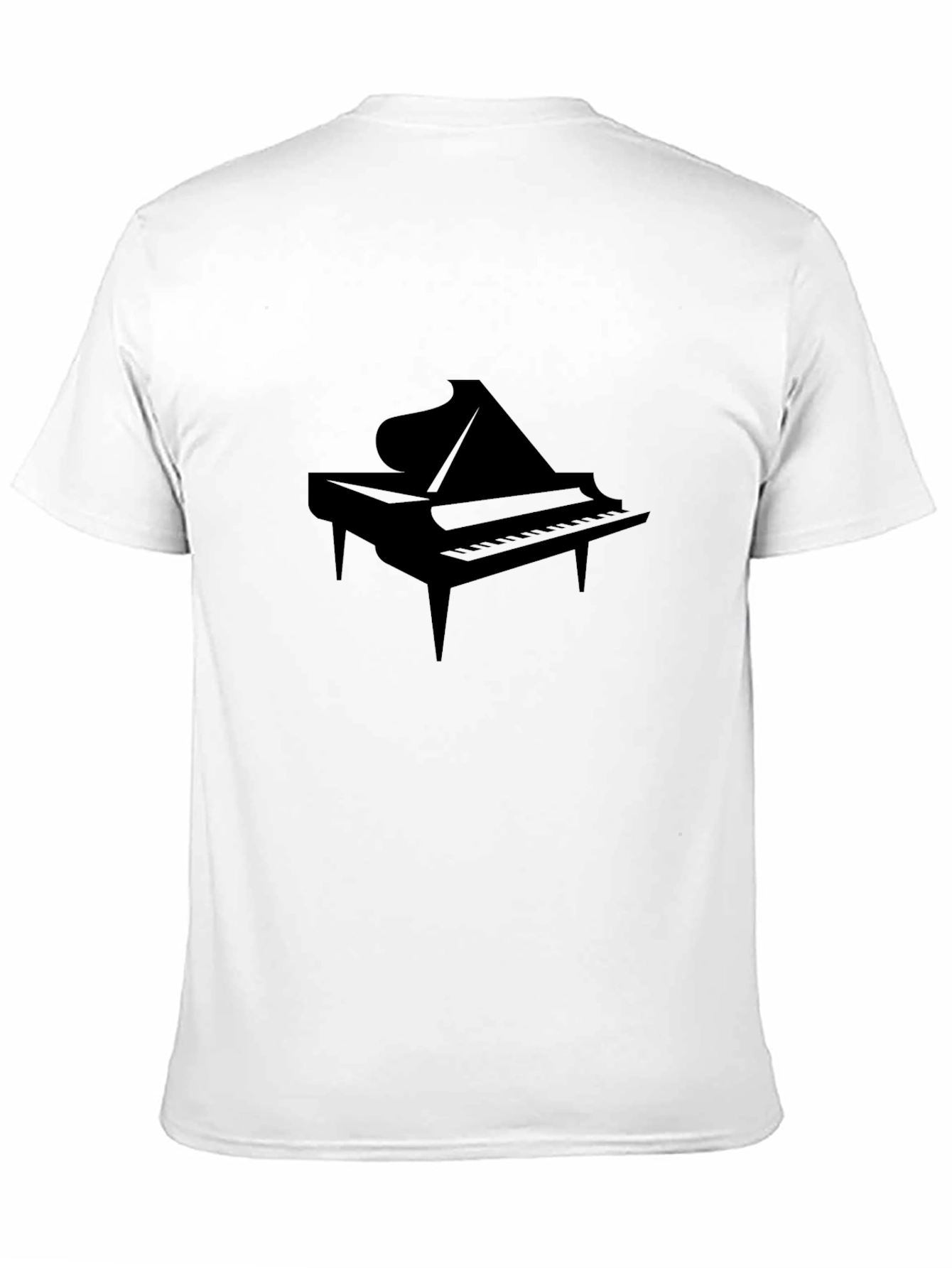 Piano Graphic Tee - Black Cotton Casual T-Shirt