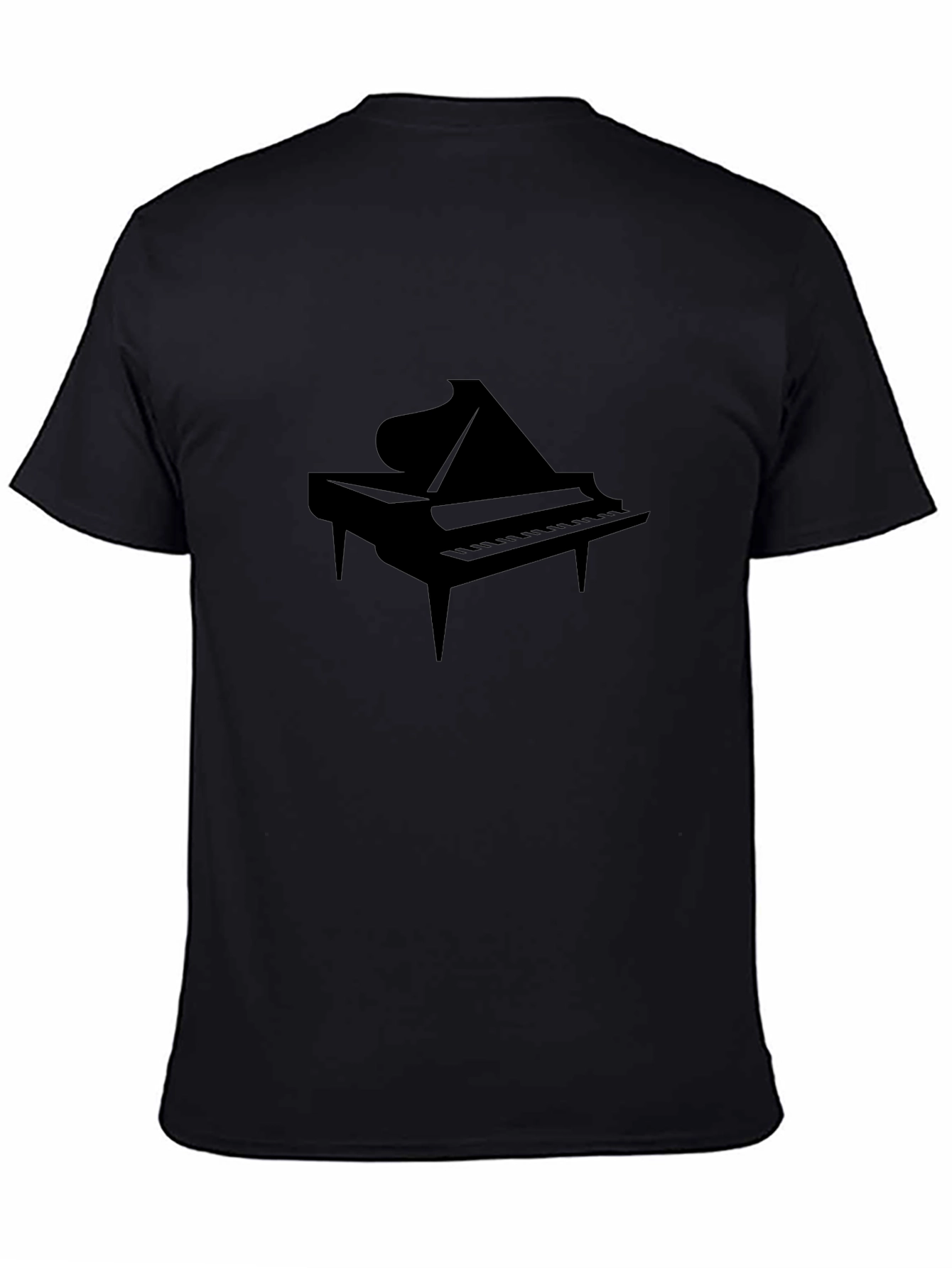 Piano Graphic Tee - Black Cotton Casual T-Shirt