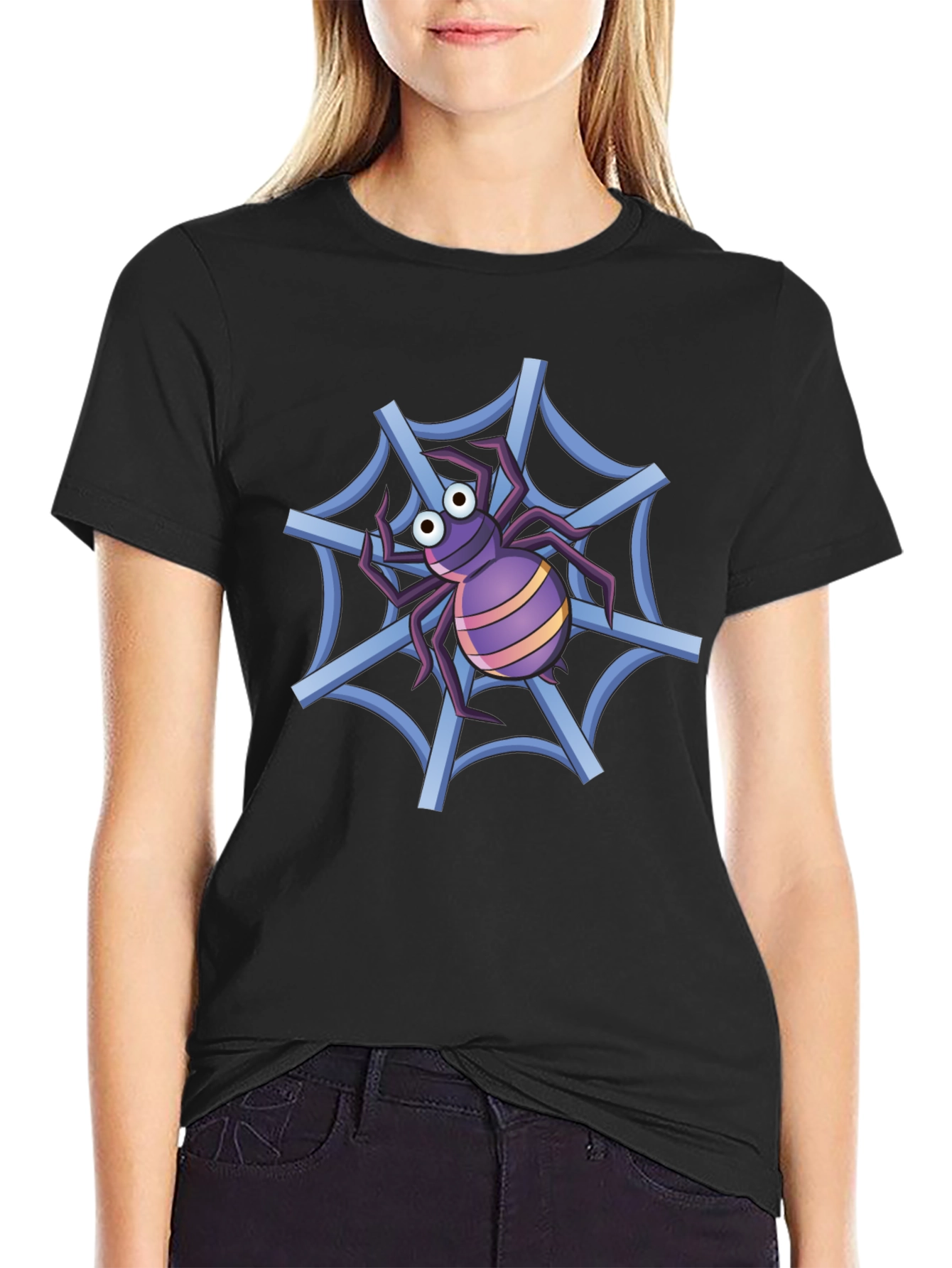 Spider Web T-Shirt - Cartoon Graphic Tee