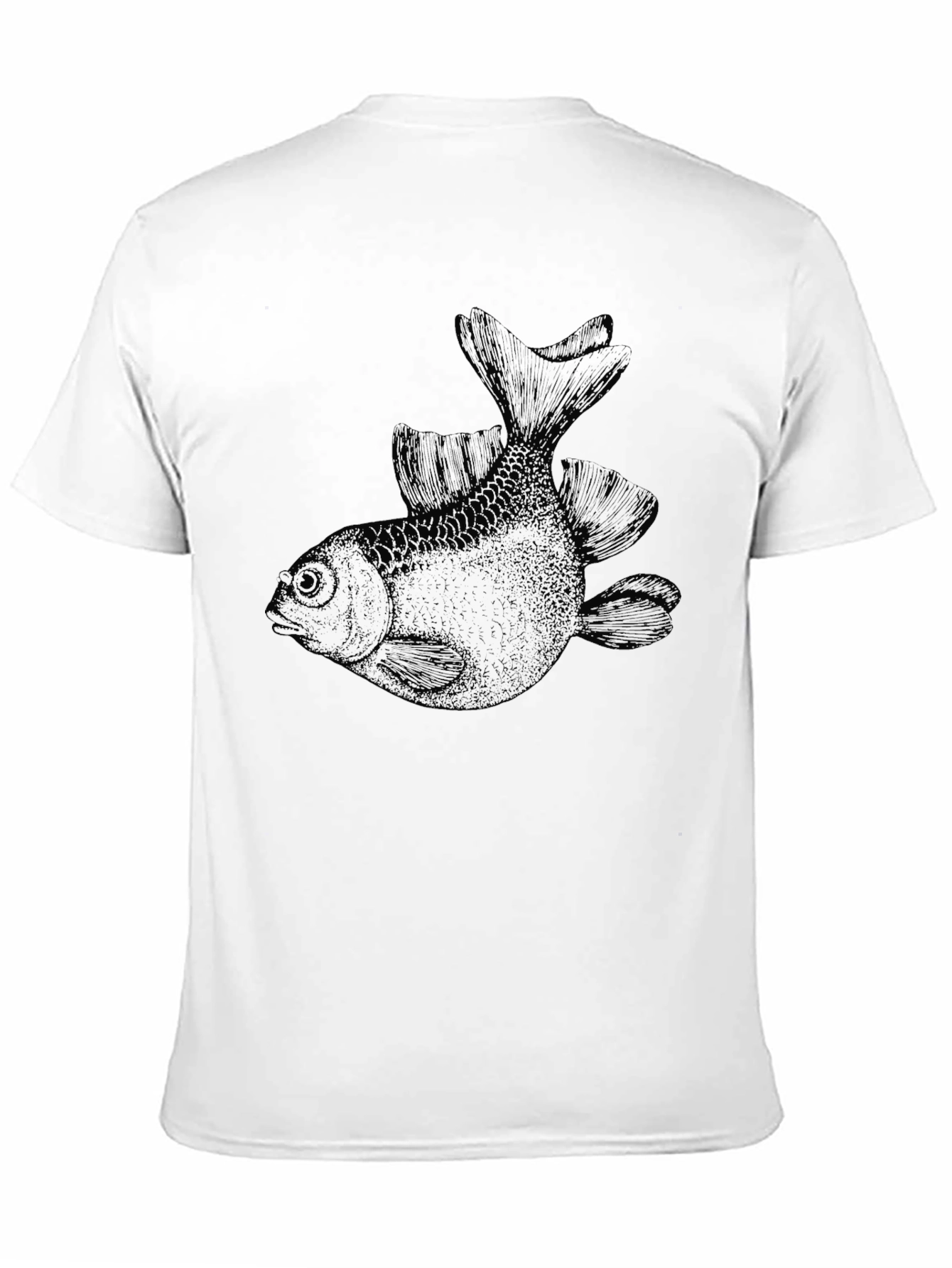 Mens Black Graphic Fish T-Shirt