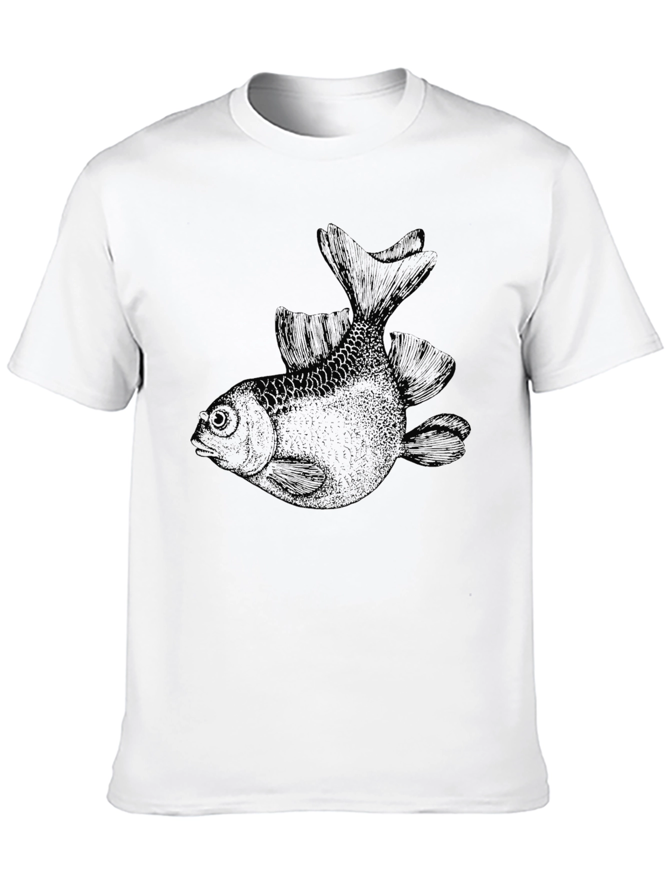 Mens Black Graphic Fish T-Shirt