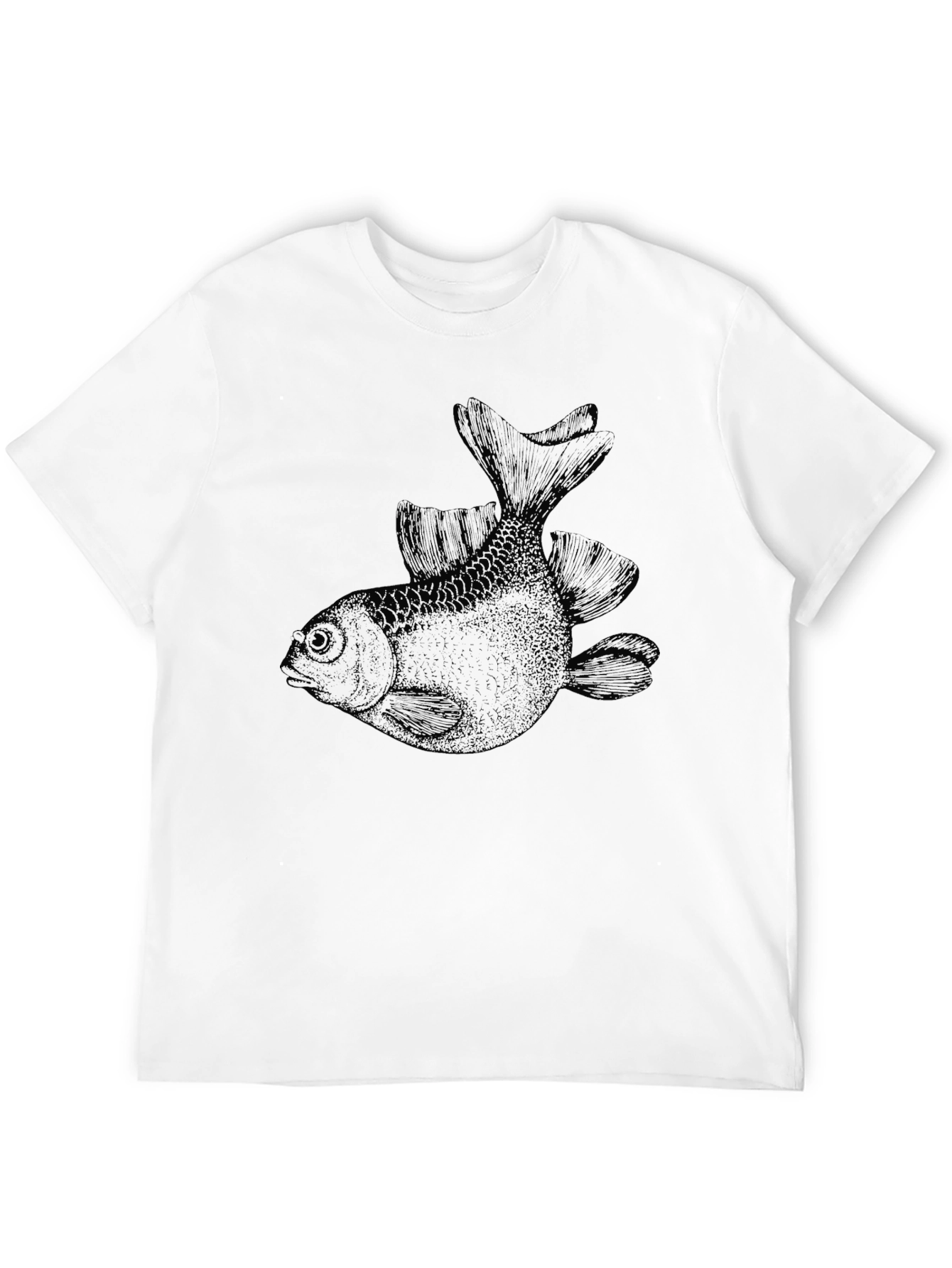 Mens Black Graphic Fish T-Shirt