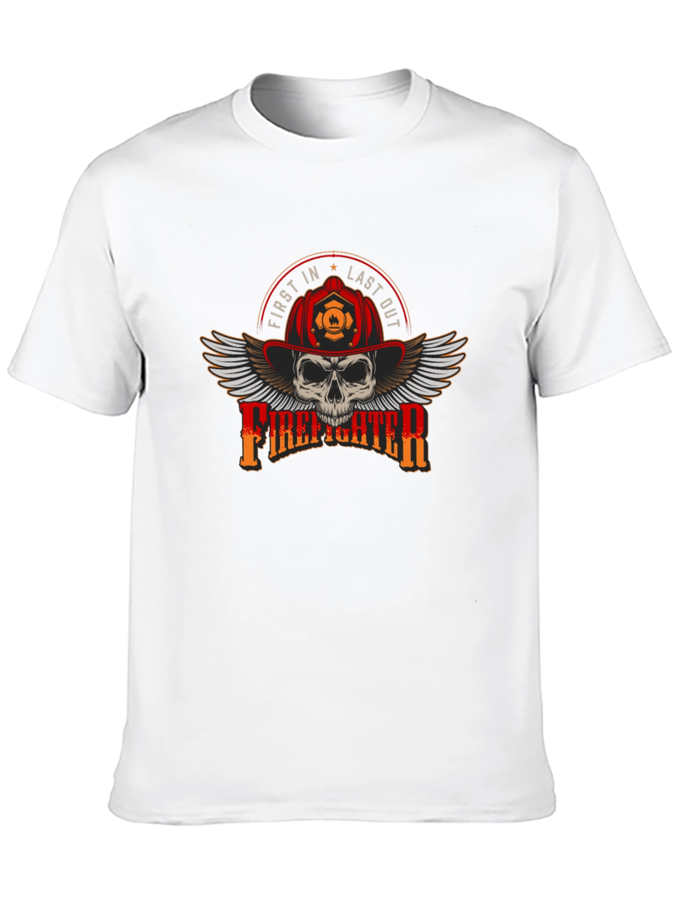 Firefighter Skull Graphic Tee - First In Last Out