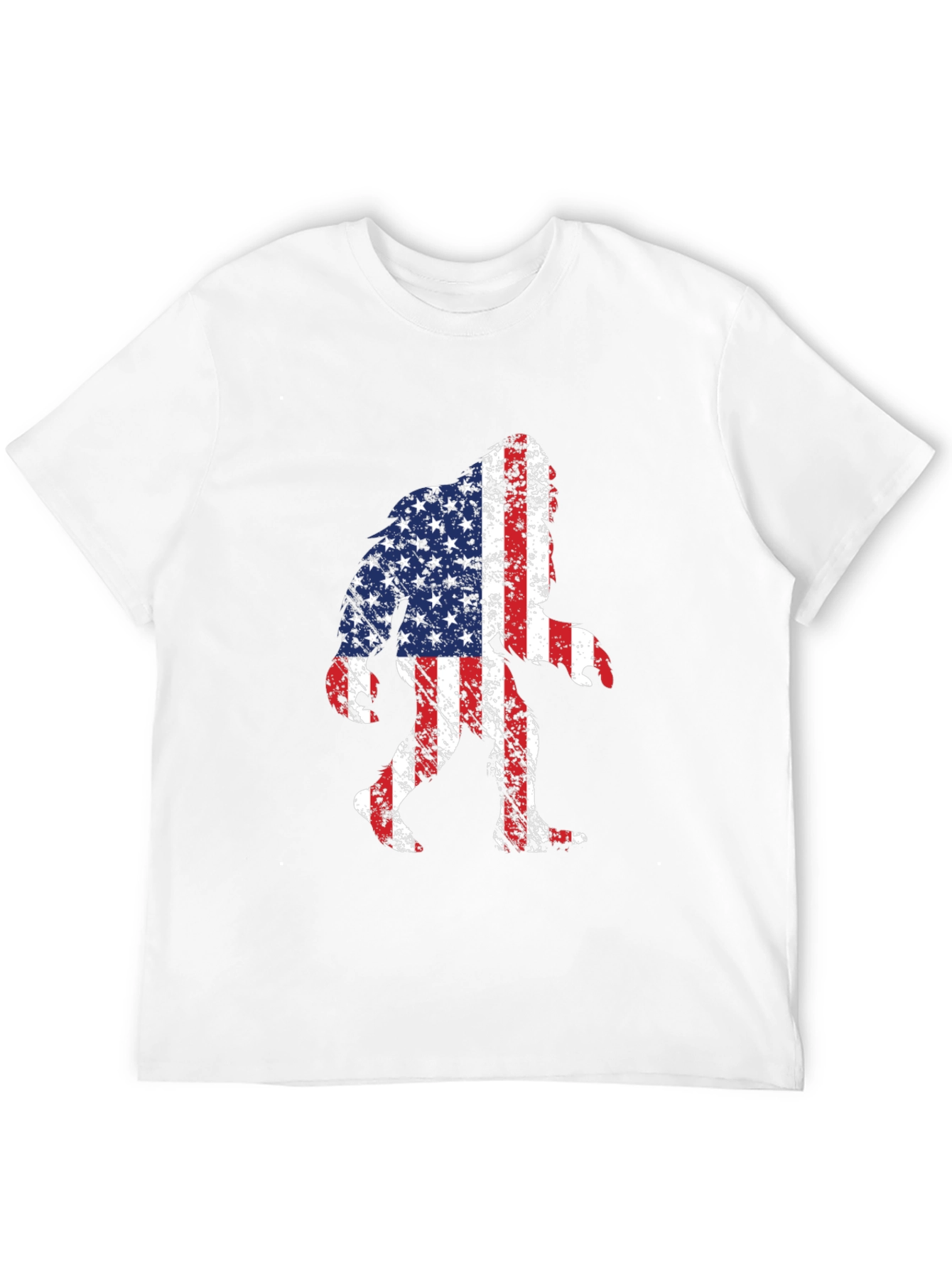 American Flag Bigfoot T-Shirt - Patriotic Sasquatch Tee