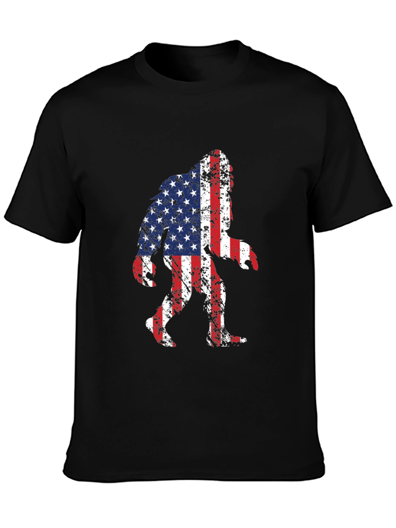 American Flag Bigfoot T-Shirt - Patriotic Sasquatch Tee