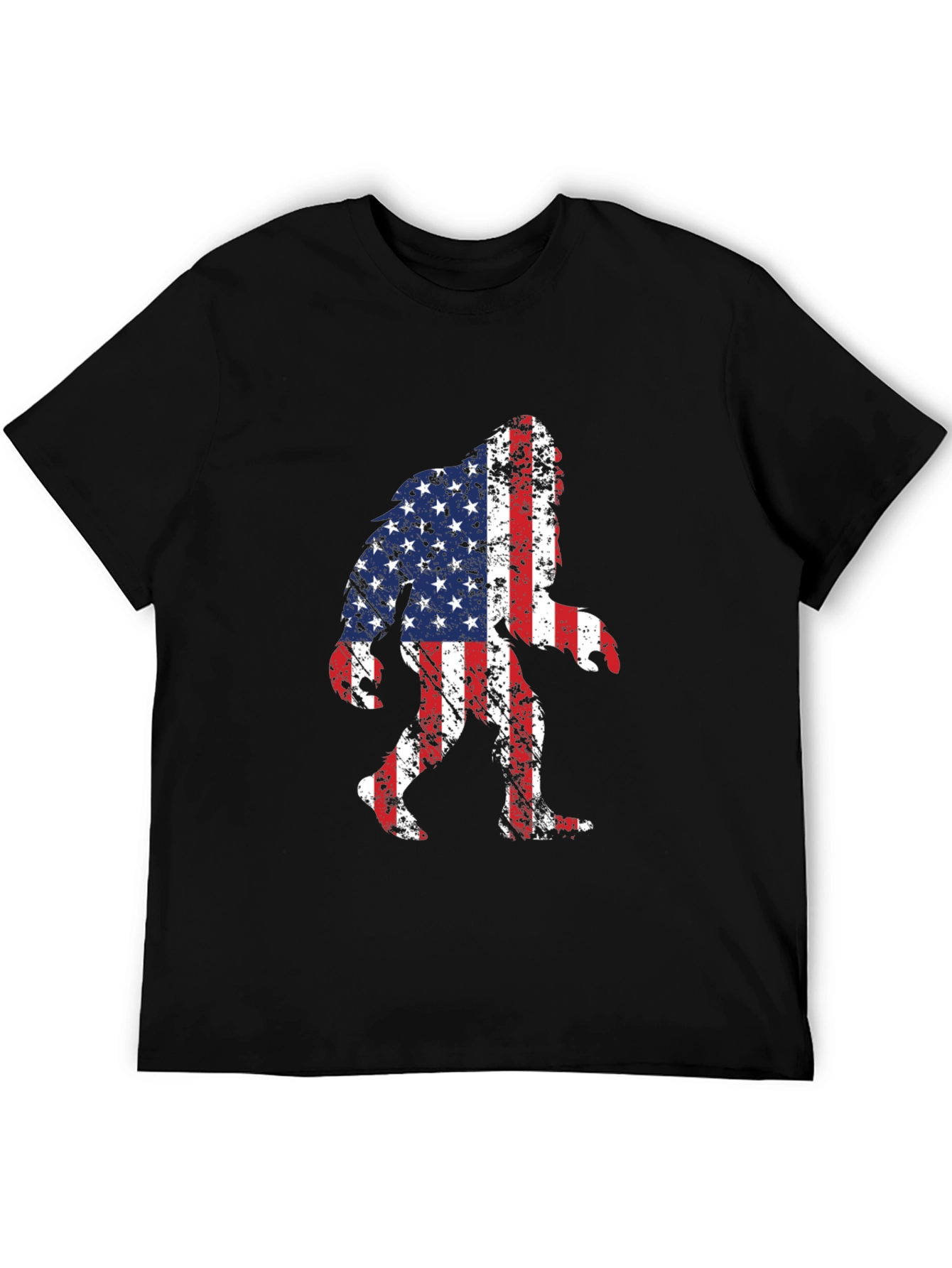 American Flag Bigfoot T-Shirt - Patriotic Sasquatch Tee