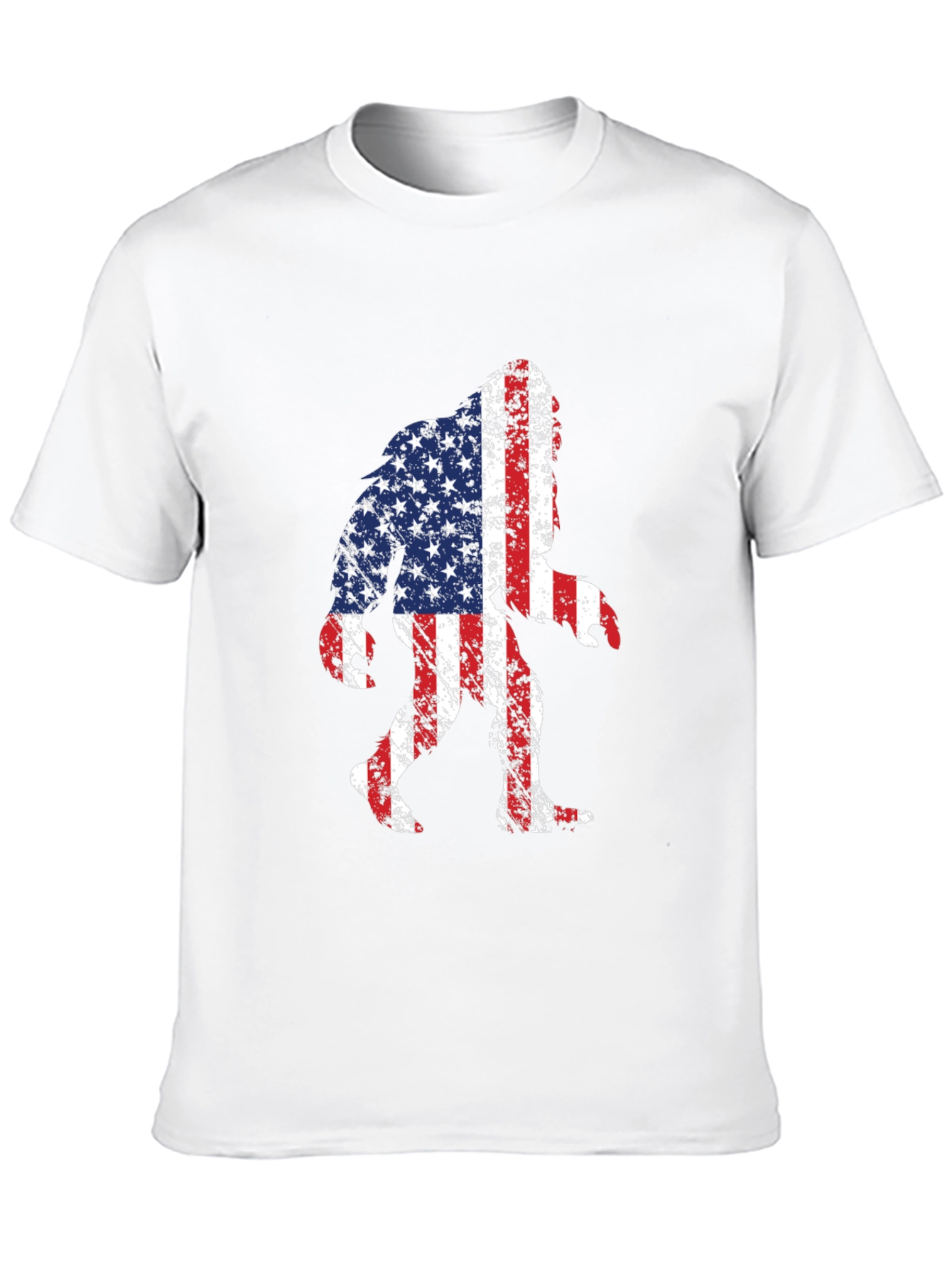 American Flag Bigfoot T-Shirt - Patriotic Sasquatch Tee