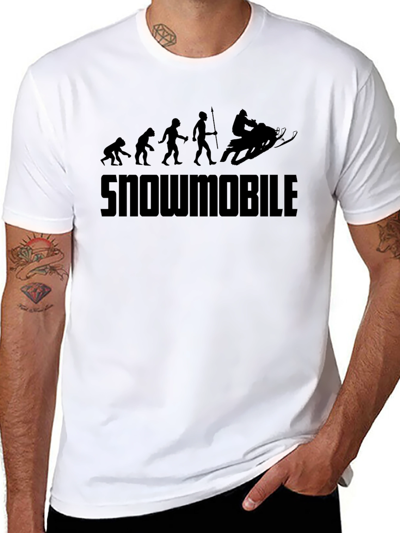 Snowmobile Evolution T-Shirt - Black Graphic Tee